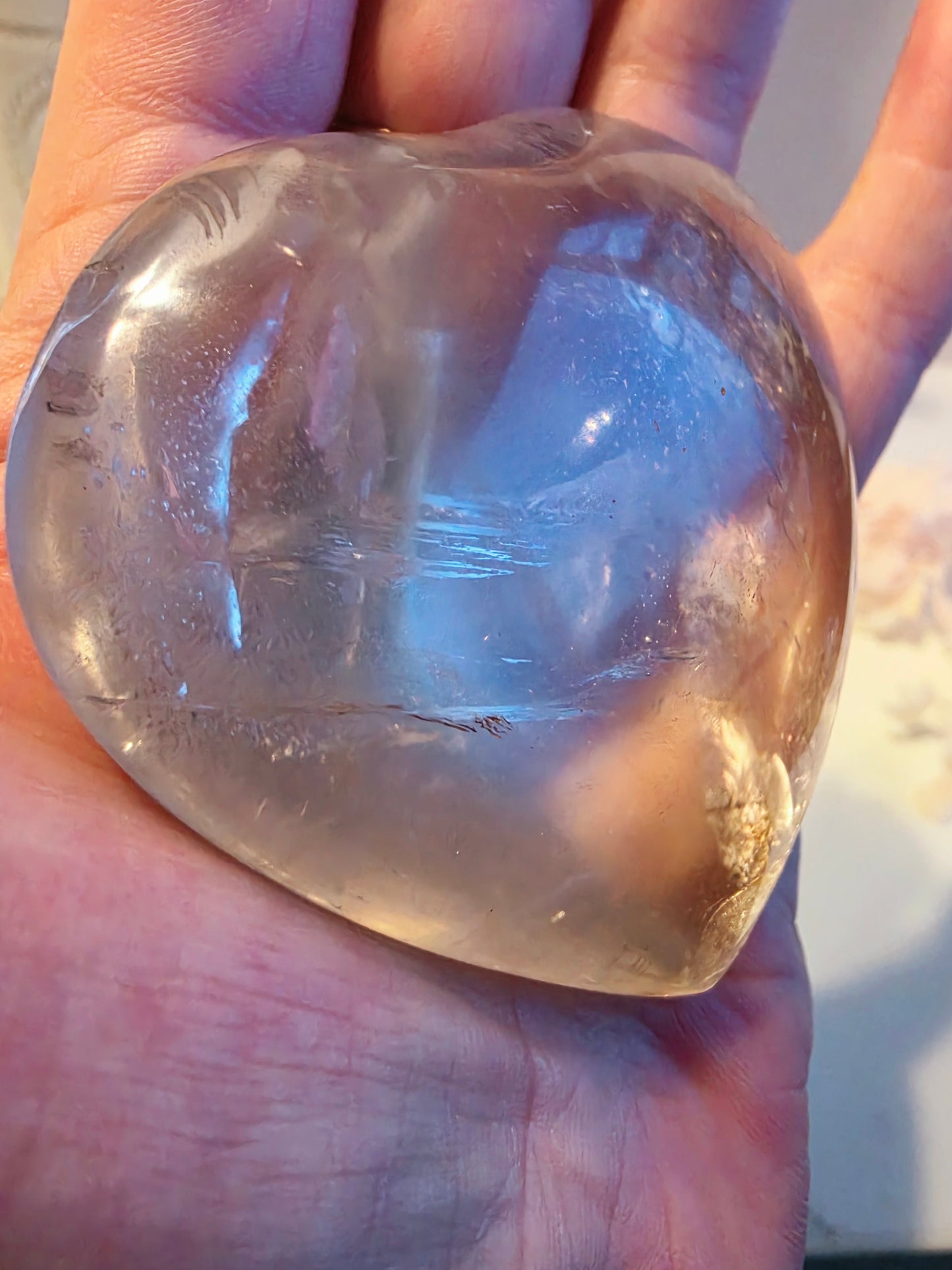 Clear Quartz Heart Carving Medium Size