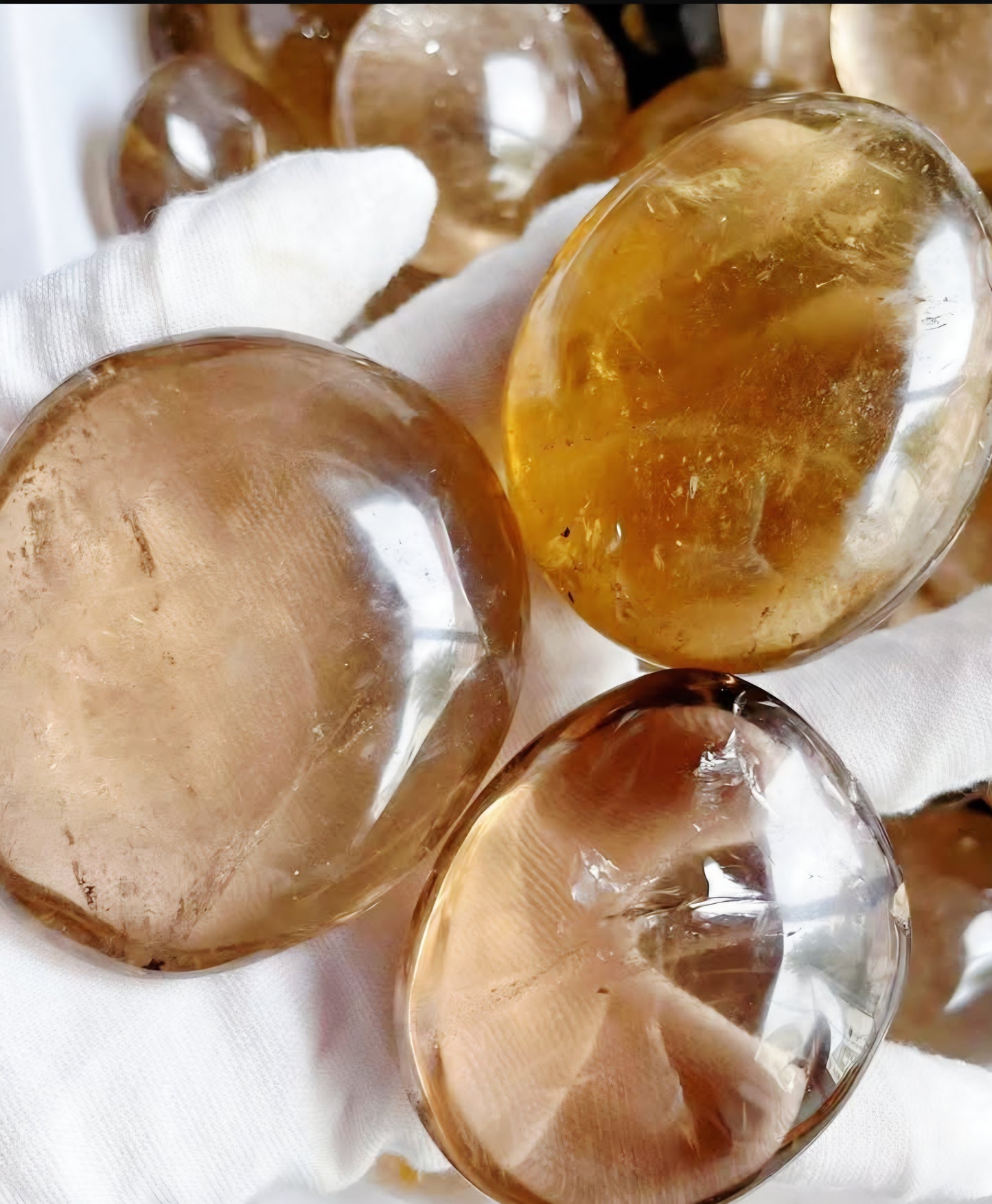 Smokey Clear Quartz Palmstone Carving 1kg 10-12 pieces