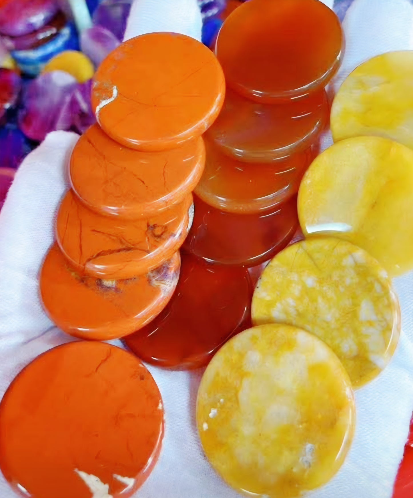 Mix 1kg round slices 3cm Bulk crystal cabochon wholesale