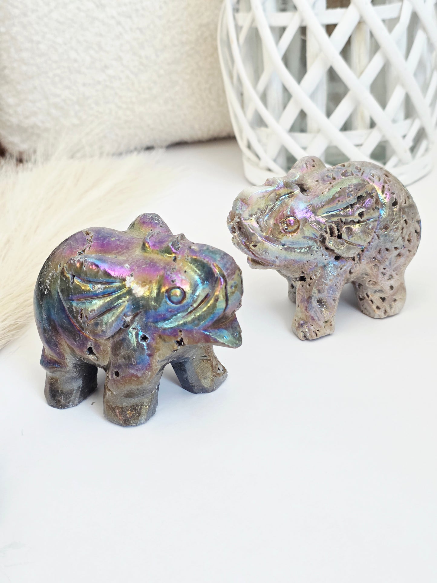 Aura Elephant Crystal Carving