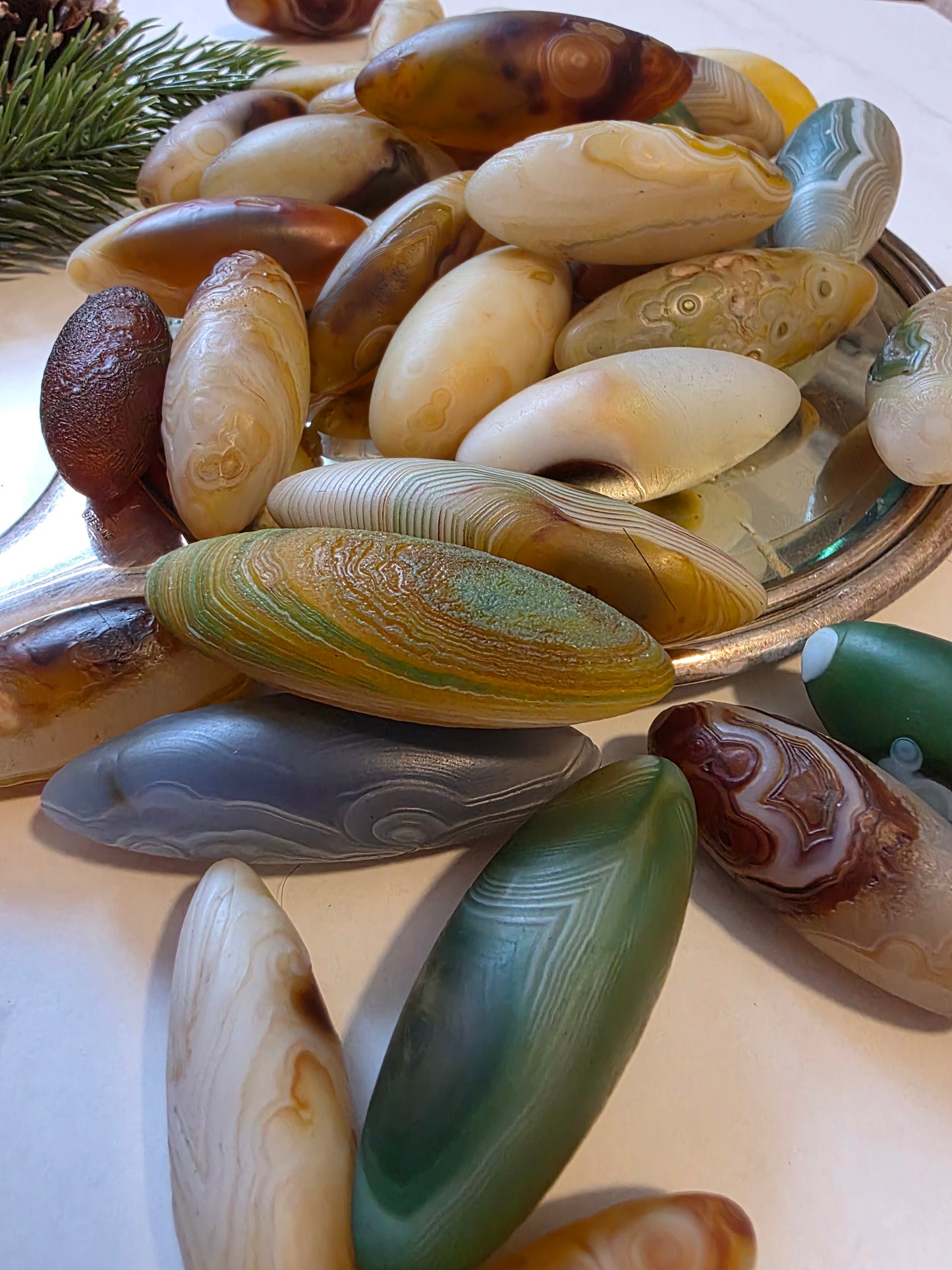 Gobi Agate 1/2 Kg Mix - Soft Beige/Green Wholesale Mix Color 11-16 Pieces
