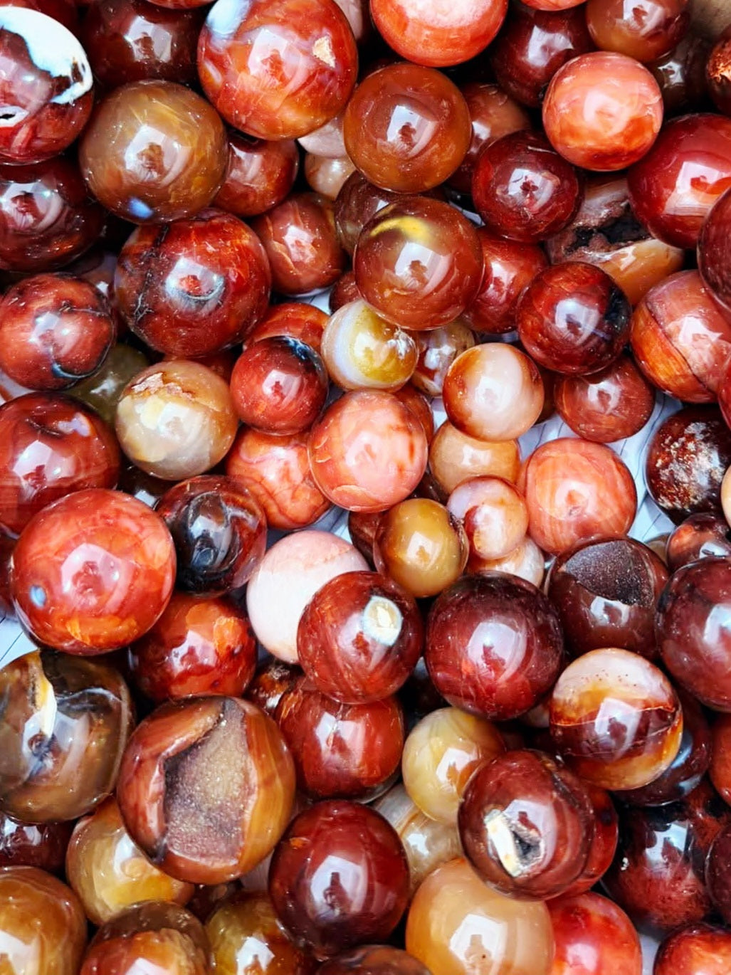 Carnelian Sphere 15 pieces - 3 to 4cm - Bulk