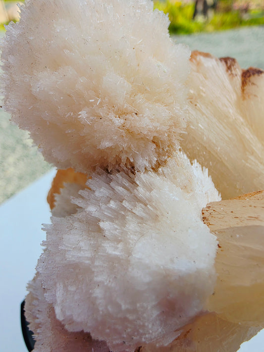 2.14lb Scolecite / Mordenite on Stilbite Specimens with Stand From India
