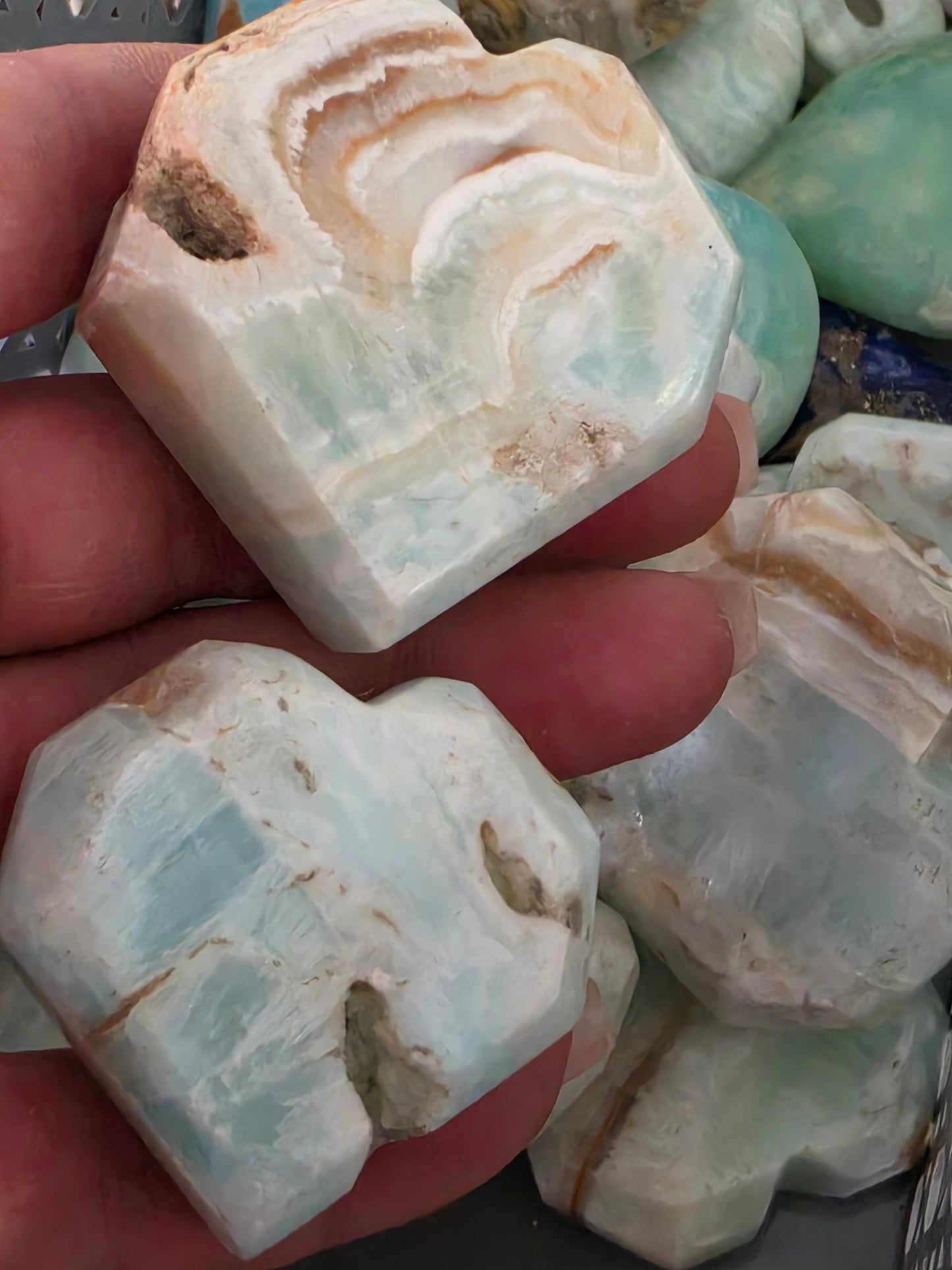 Caribbean Calcite Heart Carving From Pakistan 8 random Heart Wholesale