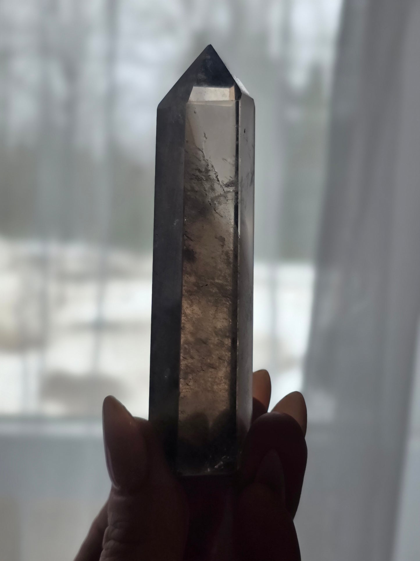 Clear Smokey Quartz Crystal Point