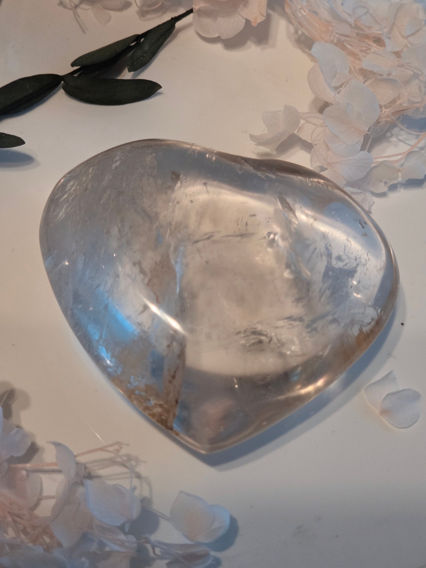 Clear Quartz Heart Carving Medium Size