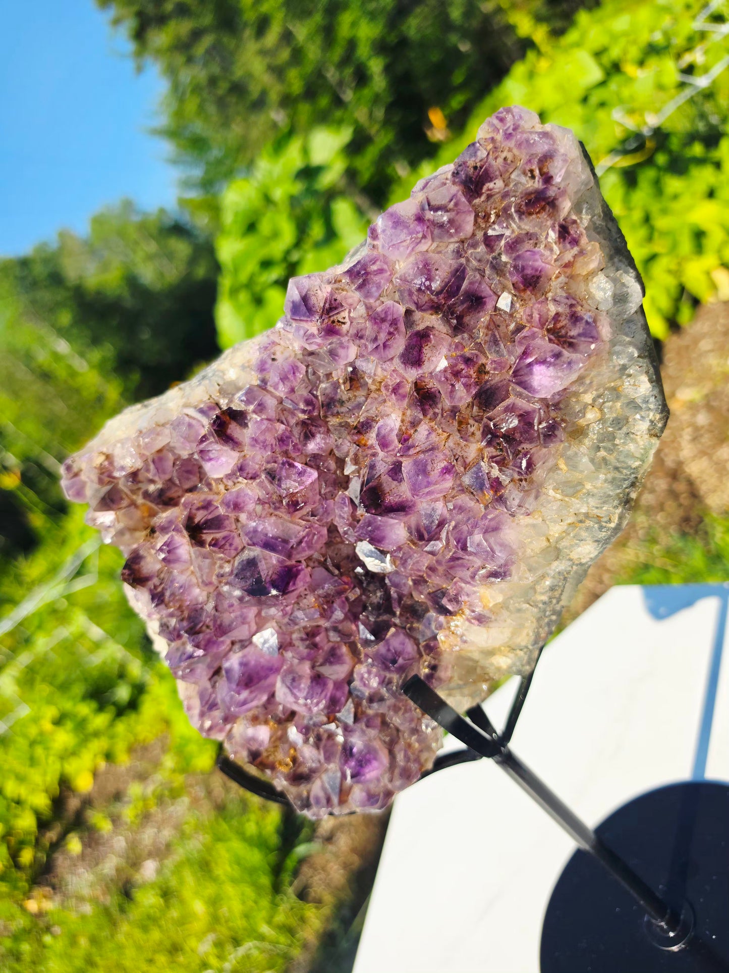 8.82 lbs Amethyst Slab Crystal Mineral With Stand Collectors Minerals 26×19cm