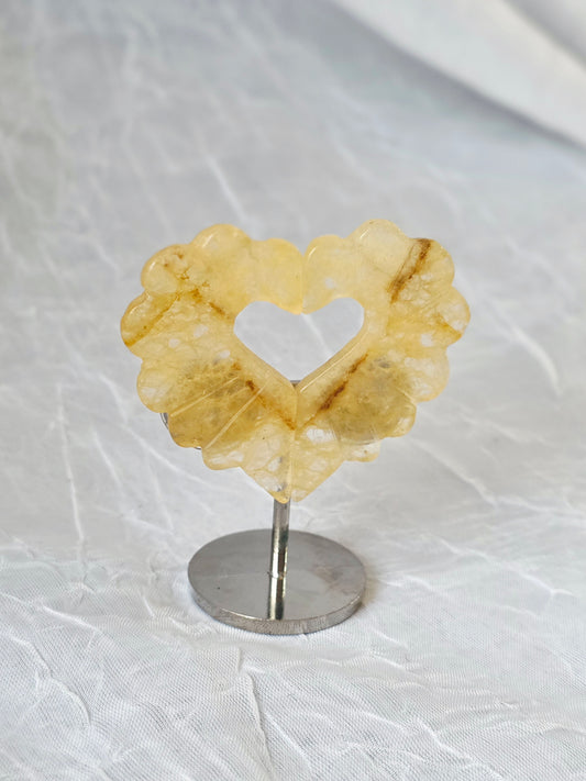 Golden Healer Small Heart Carving on Stand