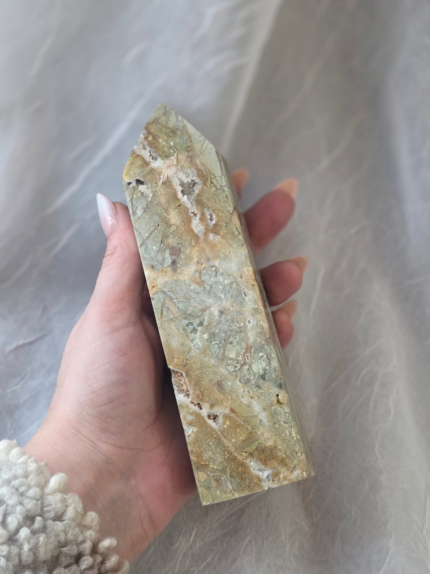 Fluorite Root Druzy Crystal Tower Medium Size