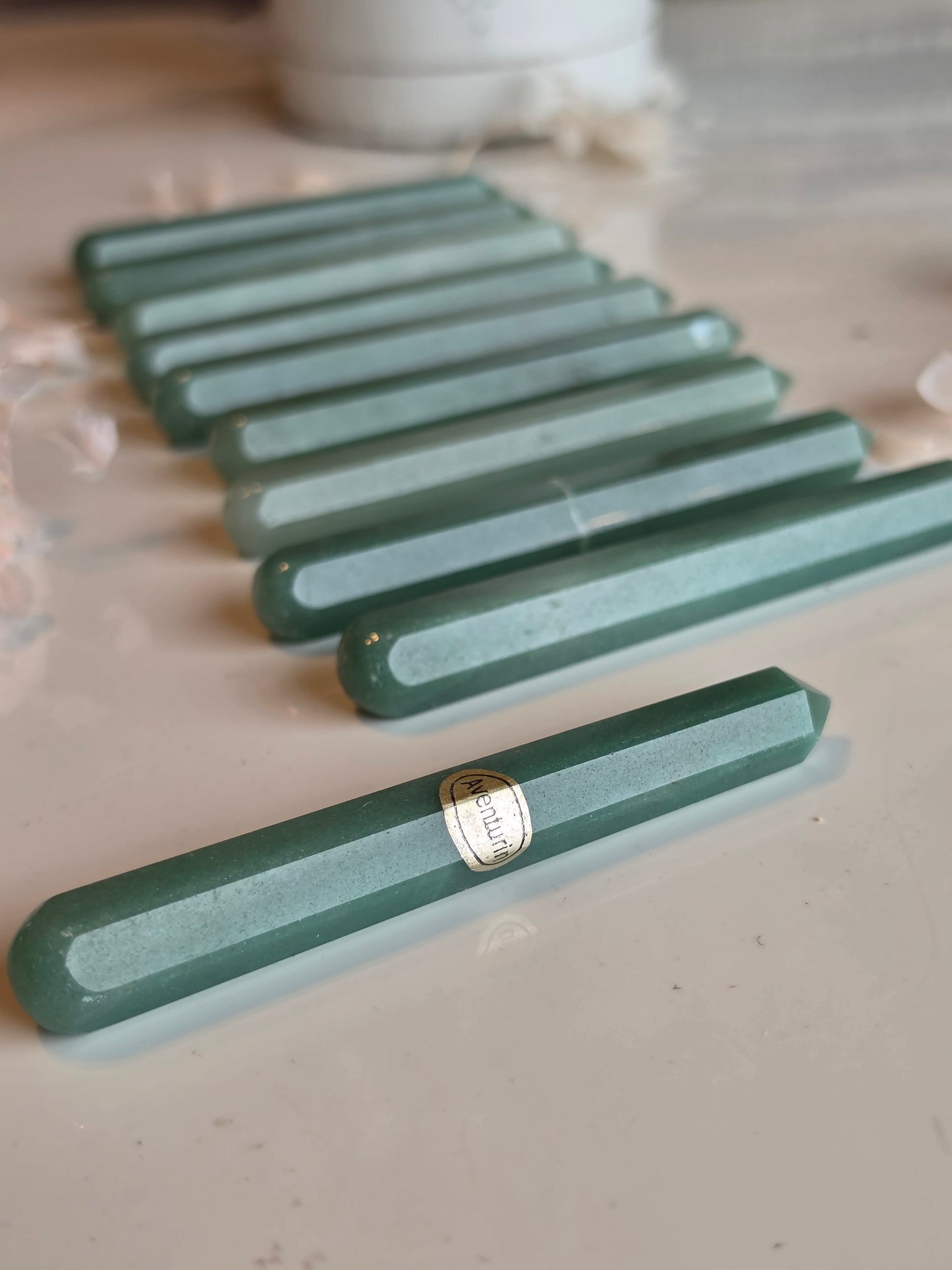 10 Green Aventurine Crystal Wand Bundle Wholesale