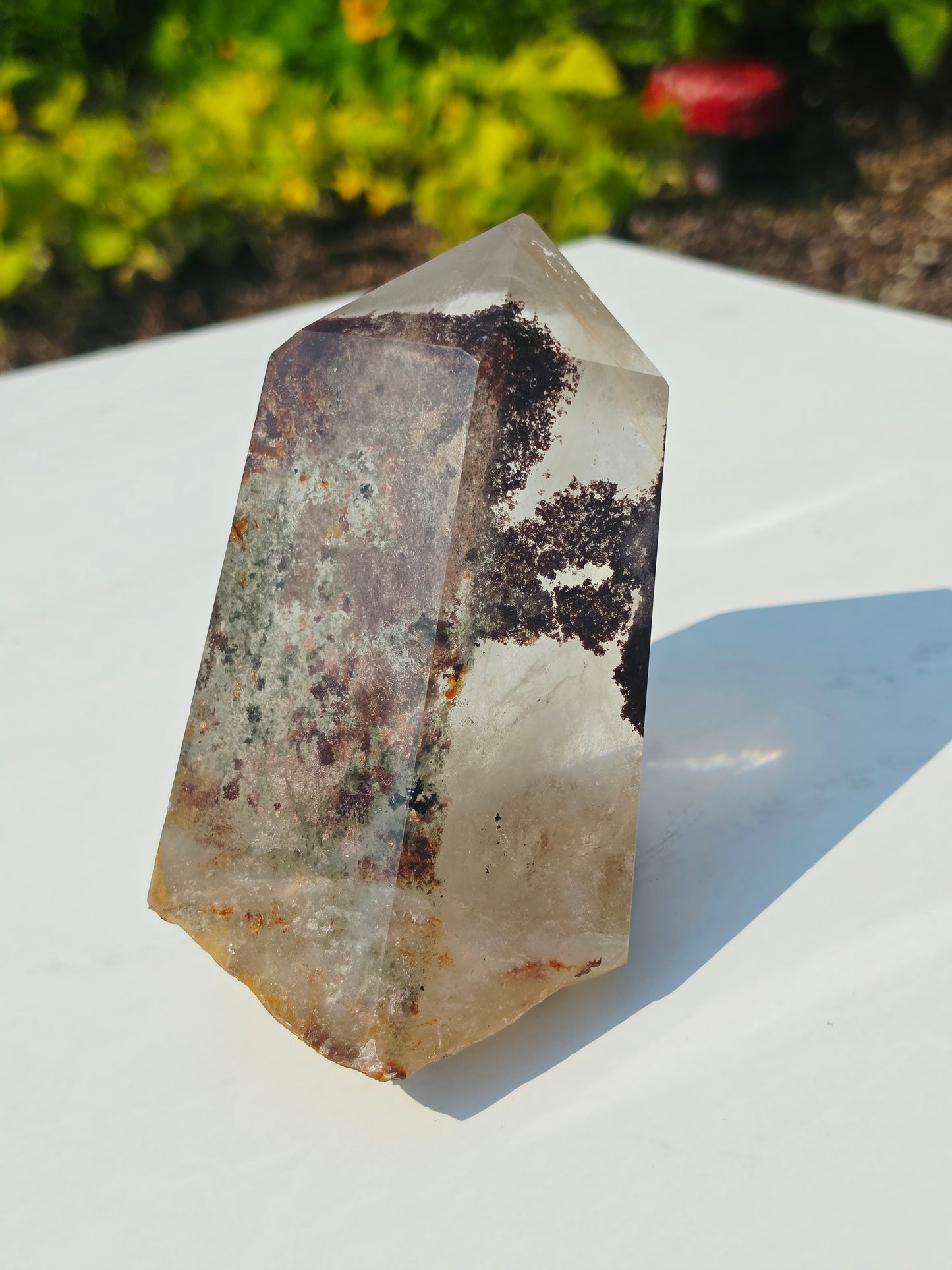 Garden Quartz Natural Point Raw Base 2.20lbs Mineral Crystal