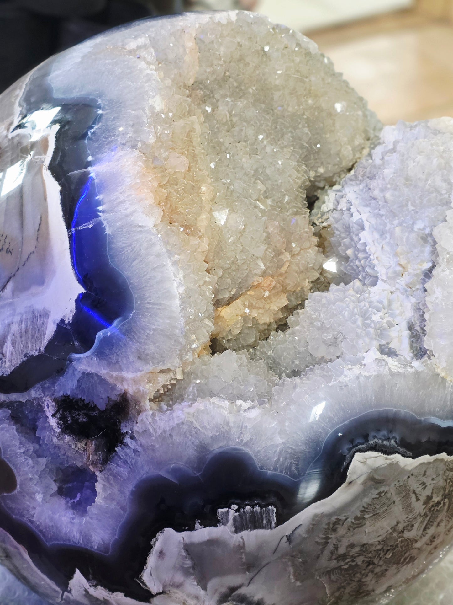 Volcano Sphere 203 lbs UV reactive Druzy Geode Statement piece High Grade Collectable 93kg