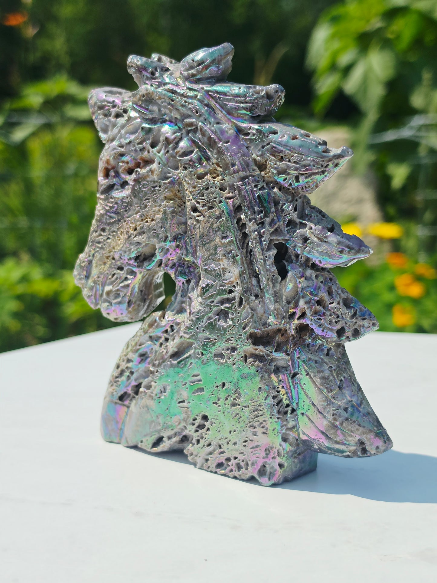 Aura Sphalerite unicorn carving 680grams Crystal Mineral