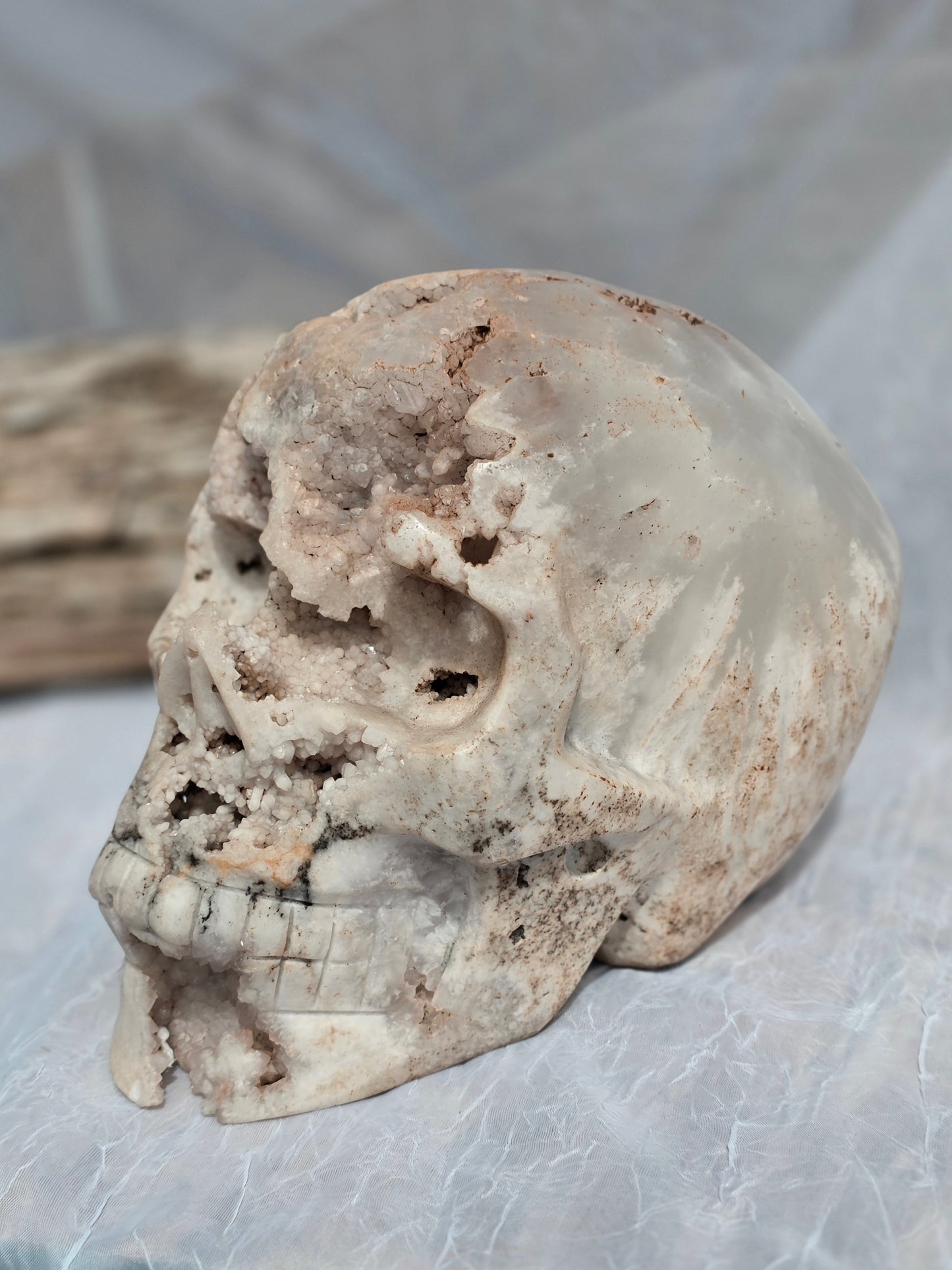 Pink Amethyst Skull Carving – 12.94 lbs Natural Crystal Statement Piece