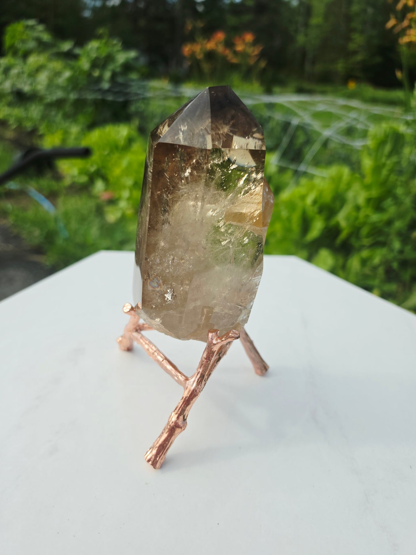 Citrine Point Raw Uncut Crystal with Stand High Quality