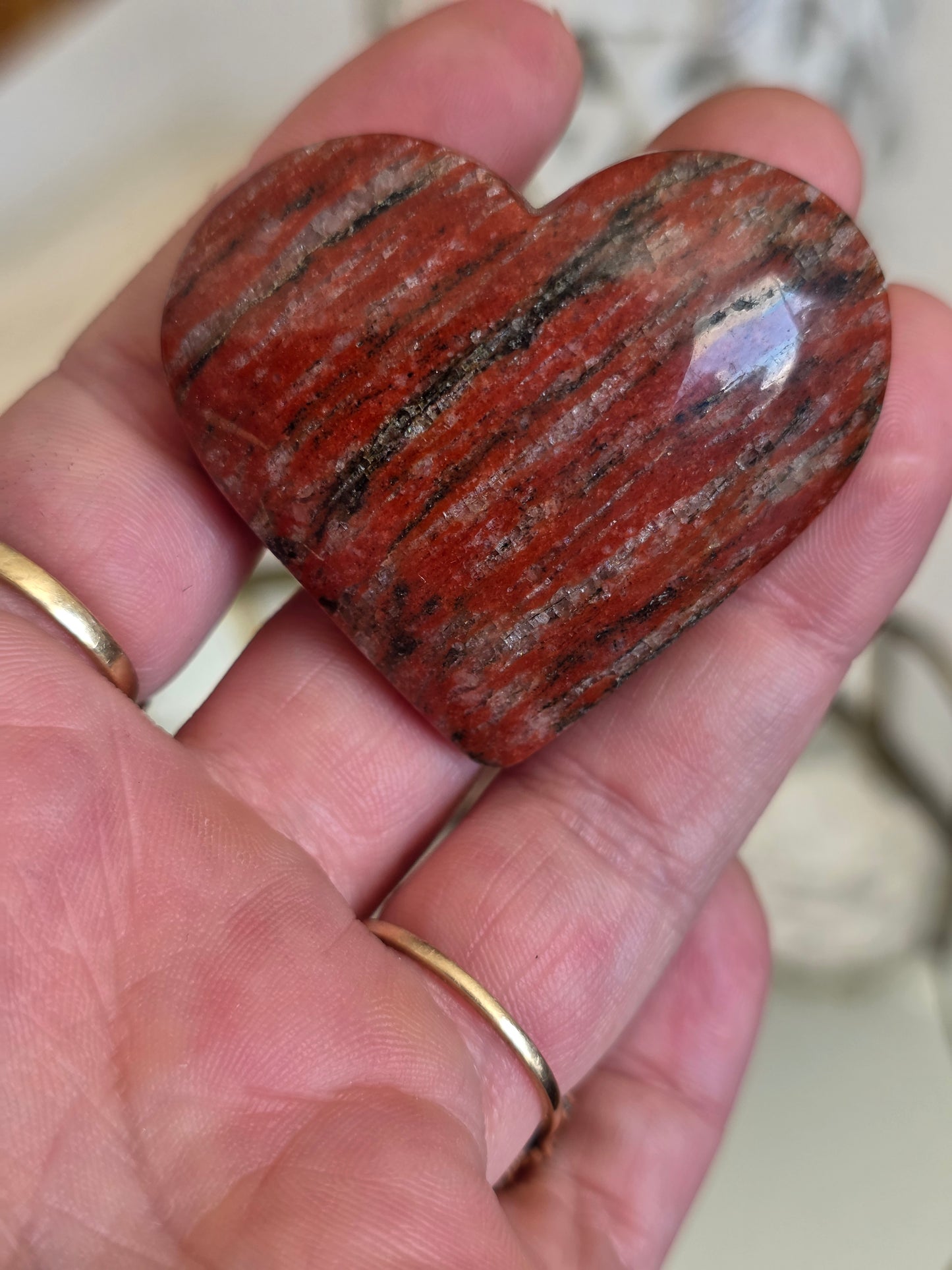 Mix Heart & Star Red Jasper Hematite Stones Carving 1 lbs