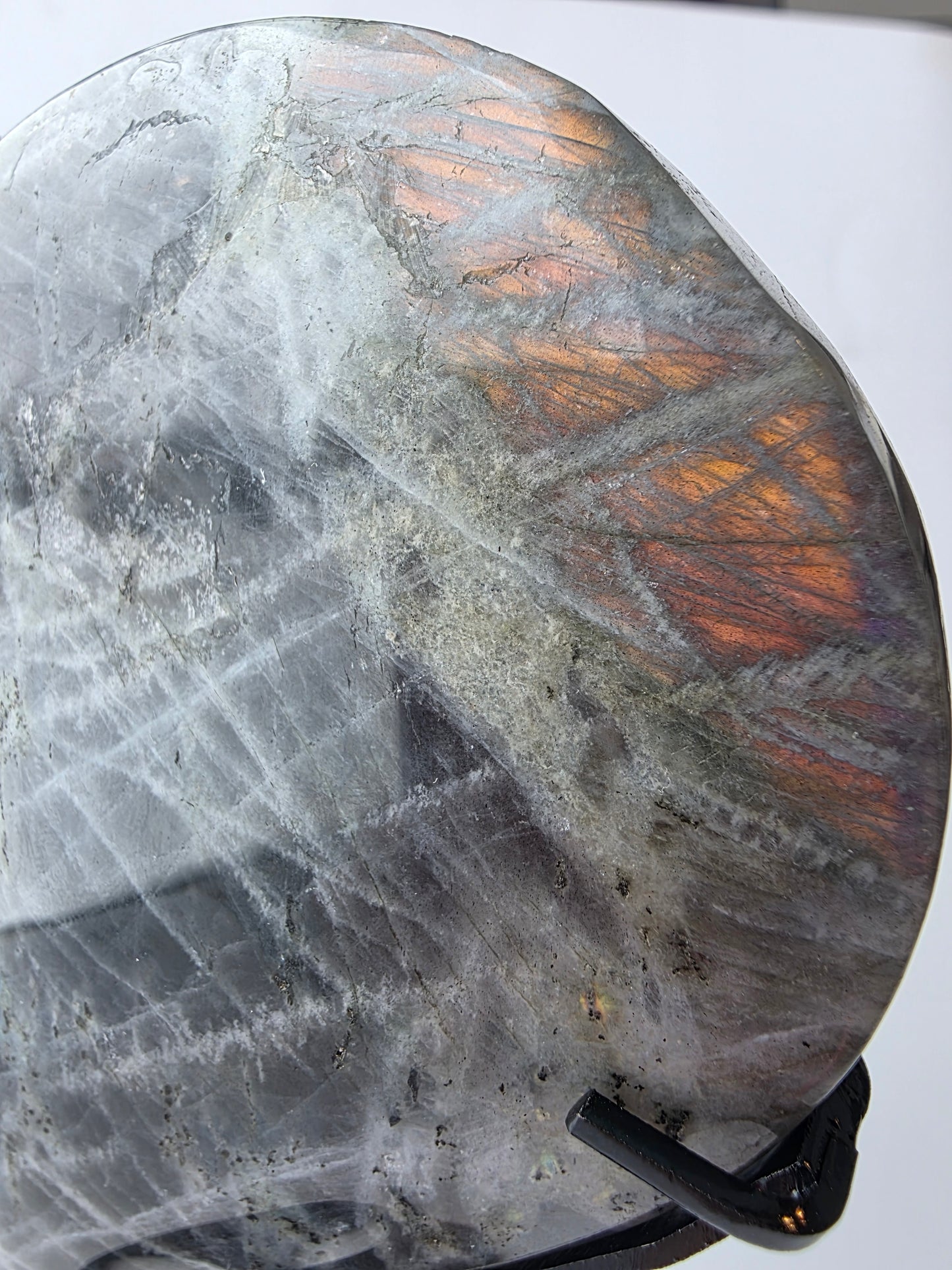 AA grade Labradorite heart Carving with stand