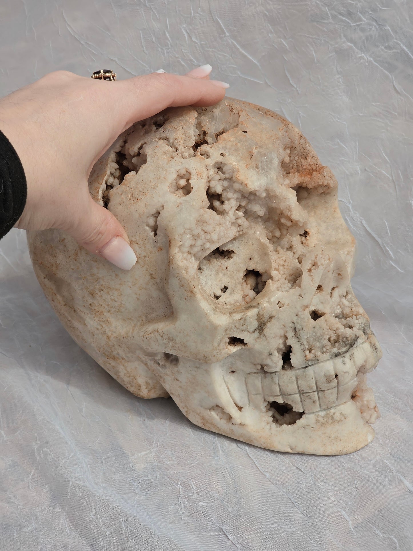 Pink Amethyst Skull Carving – 12.94 lbs Natural Crystal Statement Piece