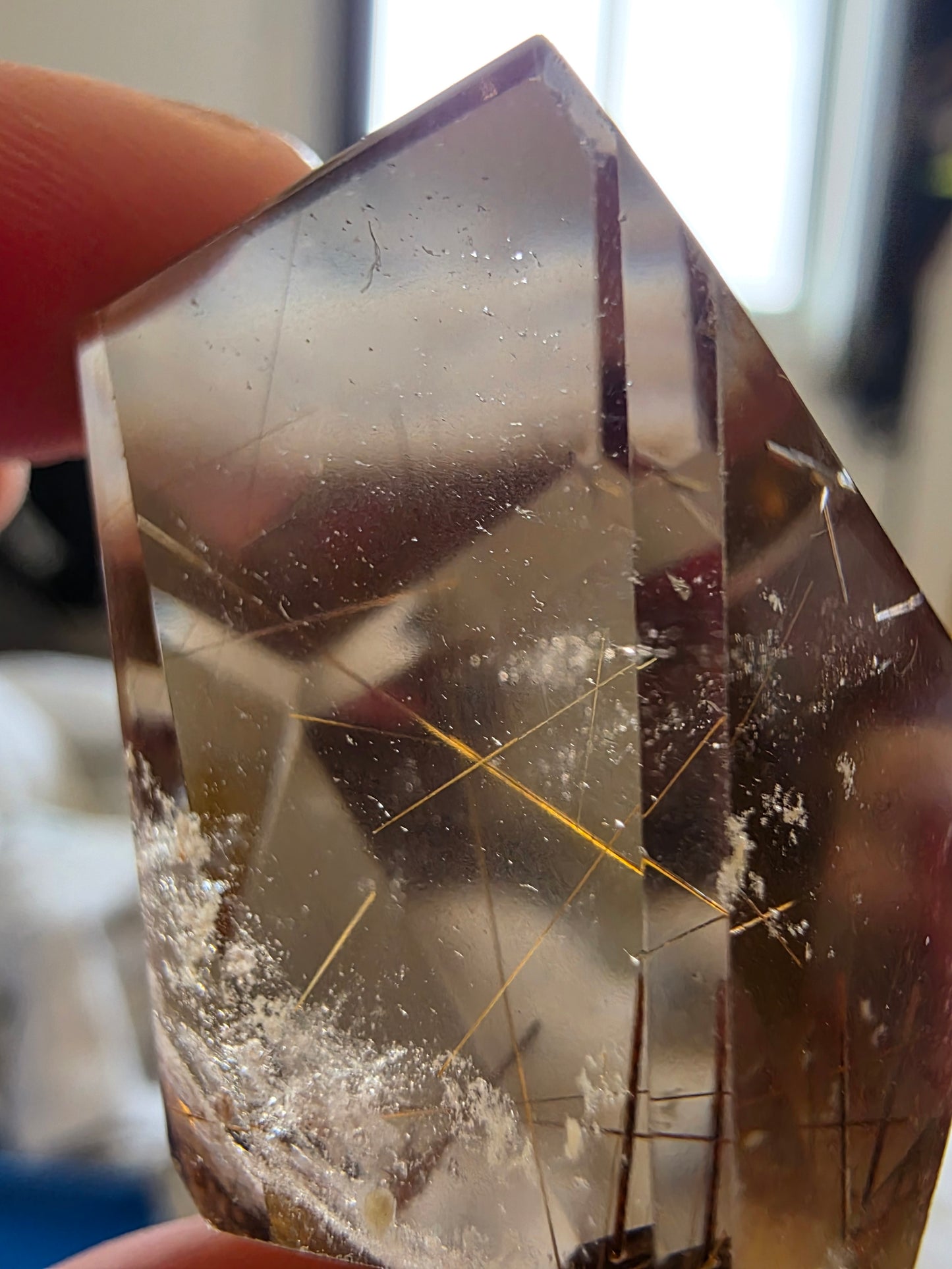Rutile Smokey/Clear Quartz Free-form- Collectable Crystal- Rare Unique Mineral