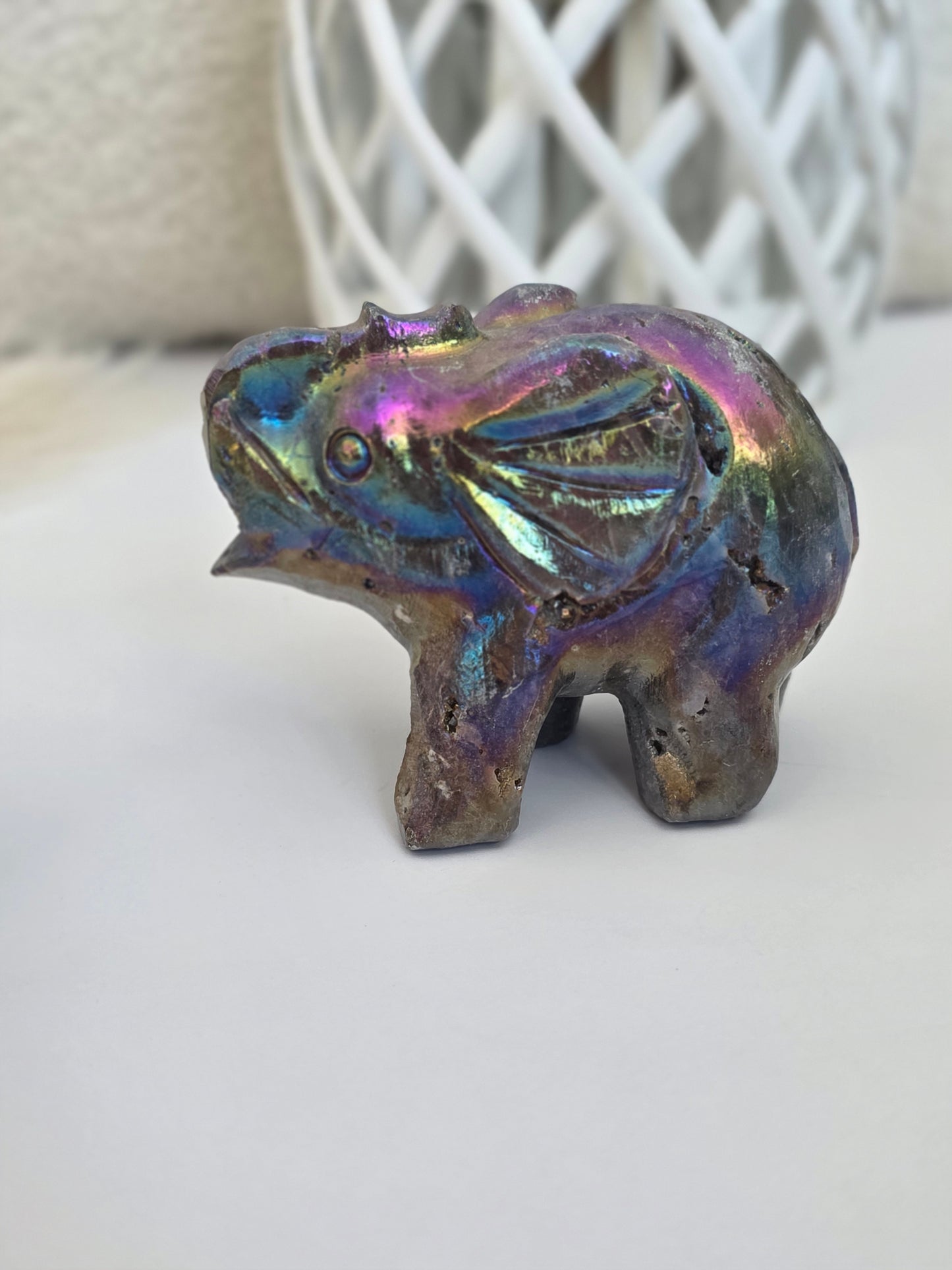 Aura Crystal Elephant Carving