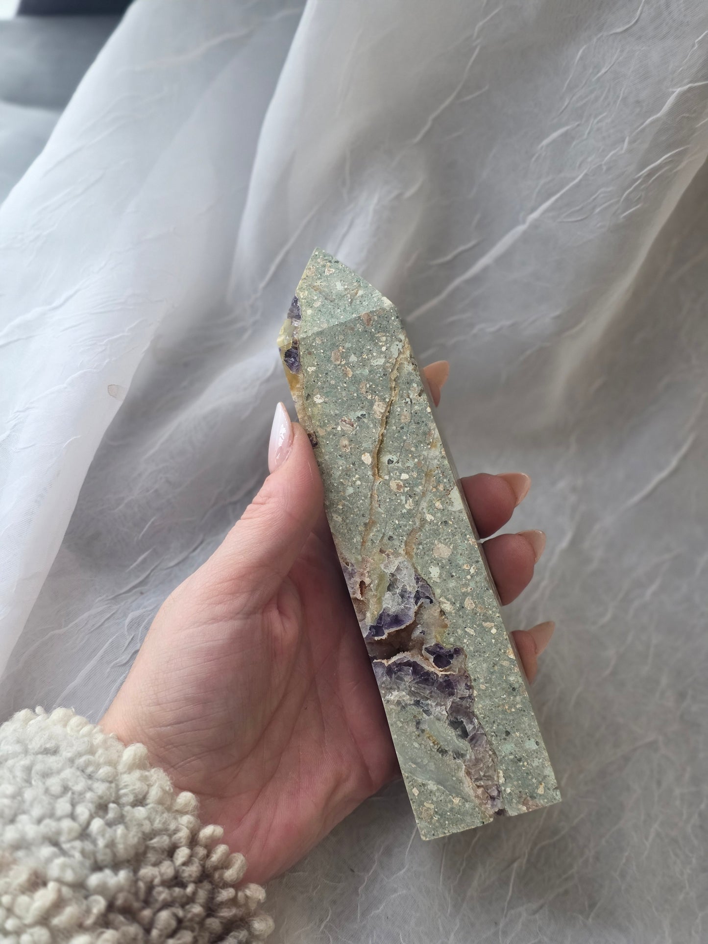 Fluorite Root Druzy Crystal Tower Medium Size