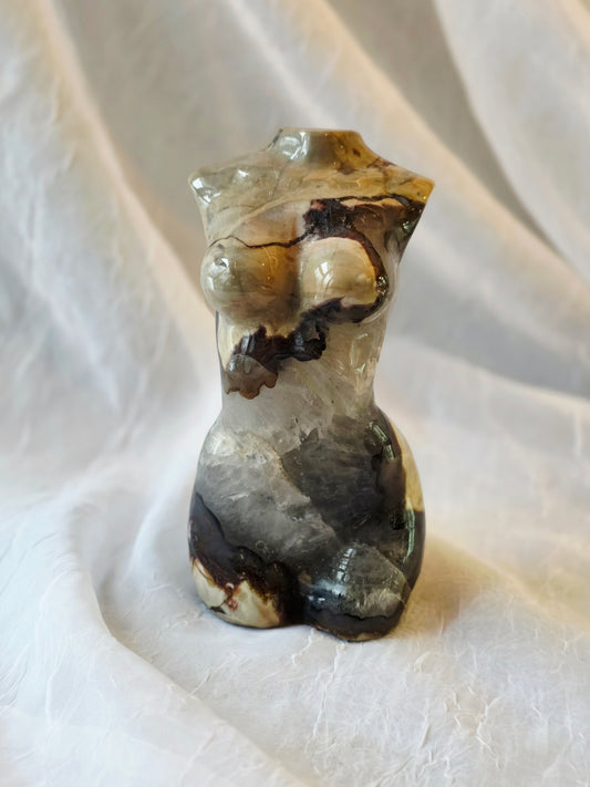 Volcano Agate Lady Body Carving 5 inch