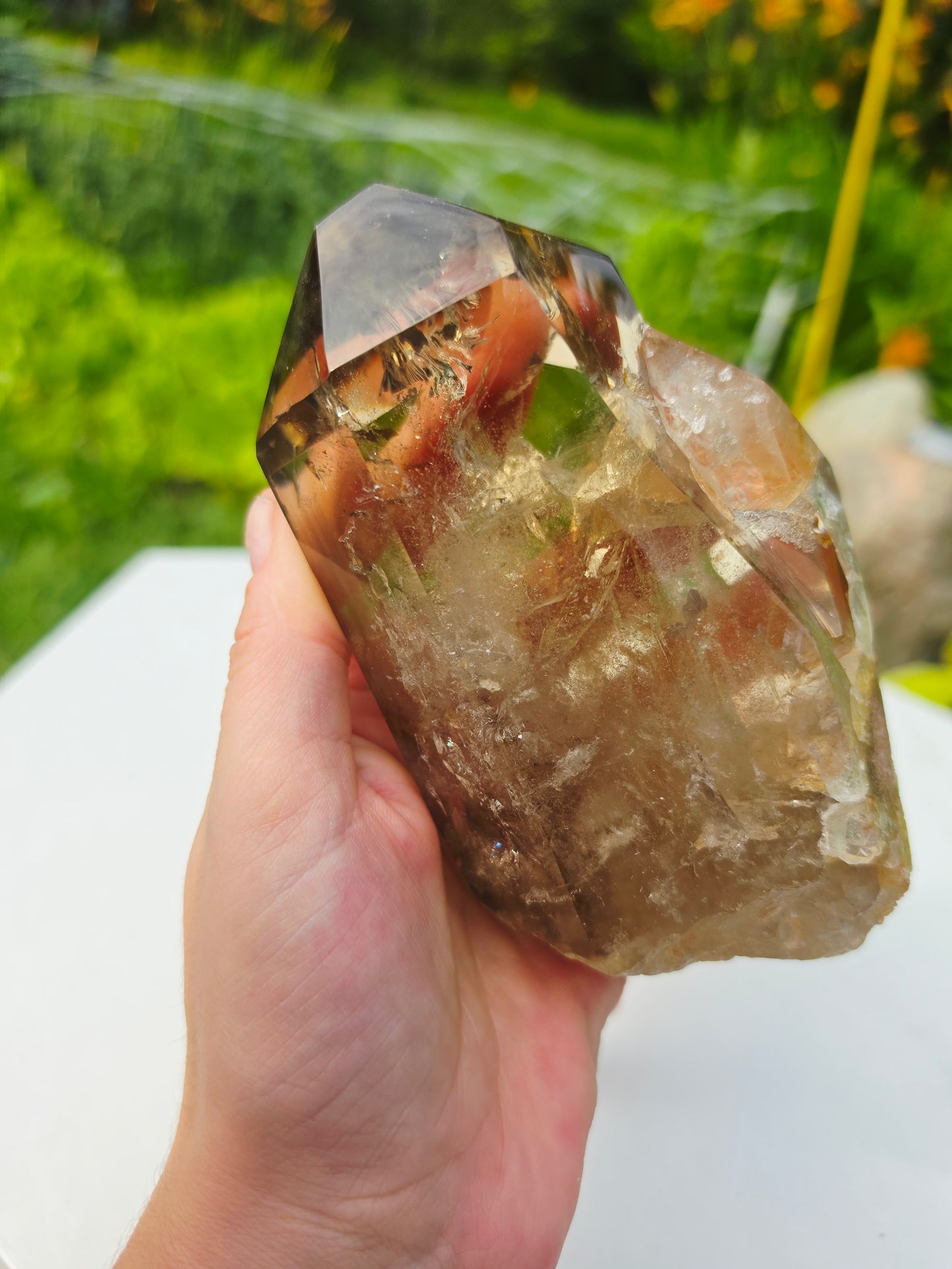 Citrine Point Raw Uncut Crystal with Stand High Quality