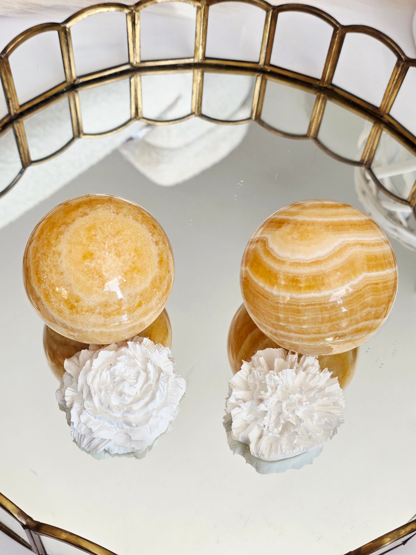 Orange Calcite sphere 1 lbs (1 sphere)