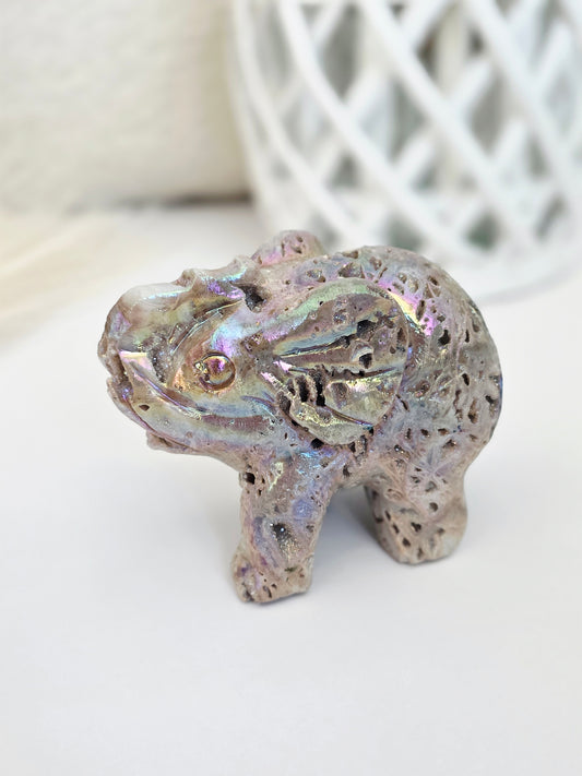 Aura Elephant Crystal Carving