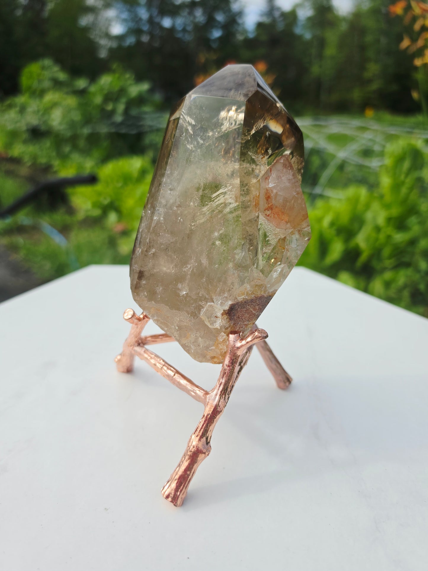 Citrine Point Raw Uncut Crystal with Stand High Quality