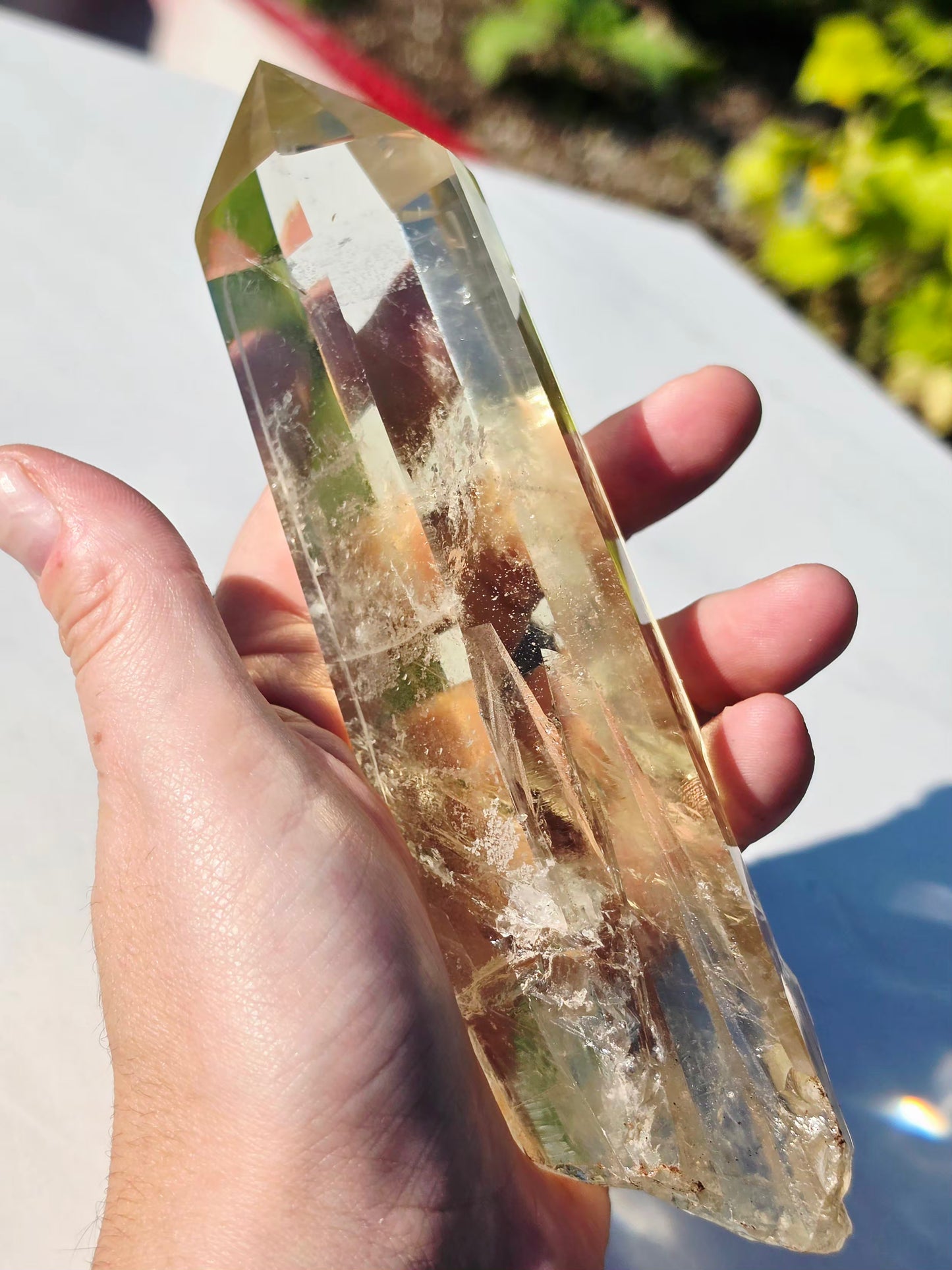 0.44kg Citrine Crystal Quartz Point Mineral With Stand High Grade 16.5cm tall