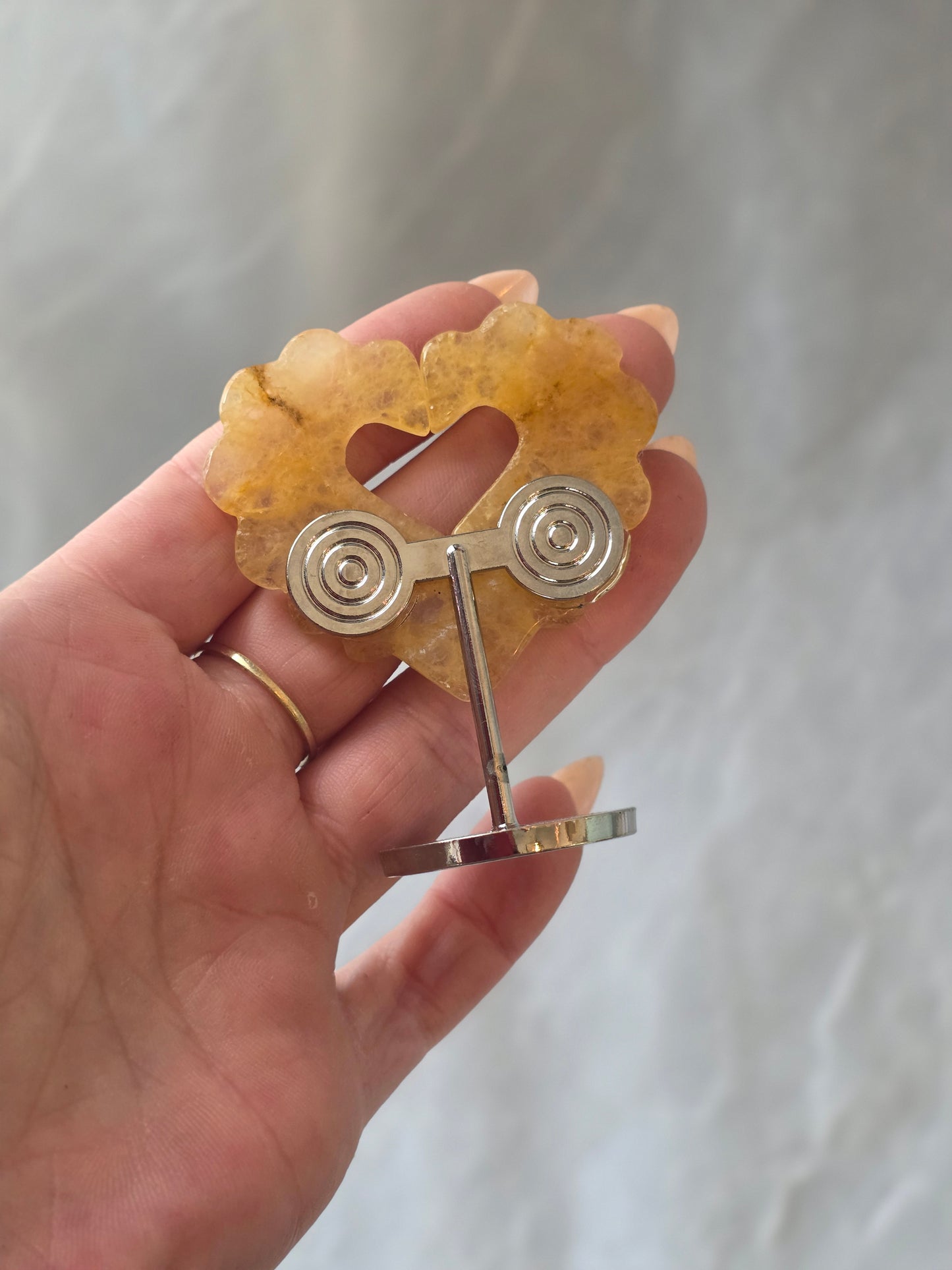 Golden Healer Small Heart Carving on Stand