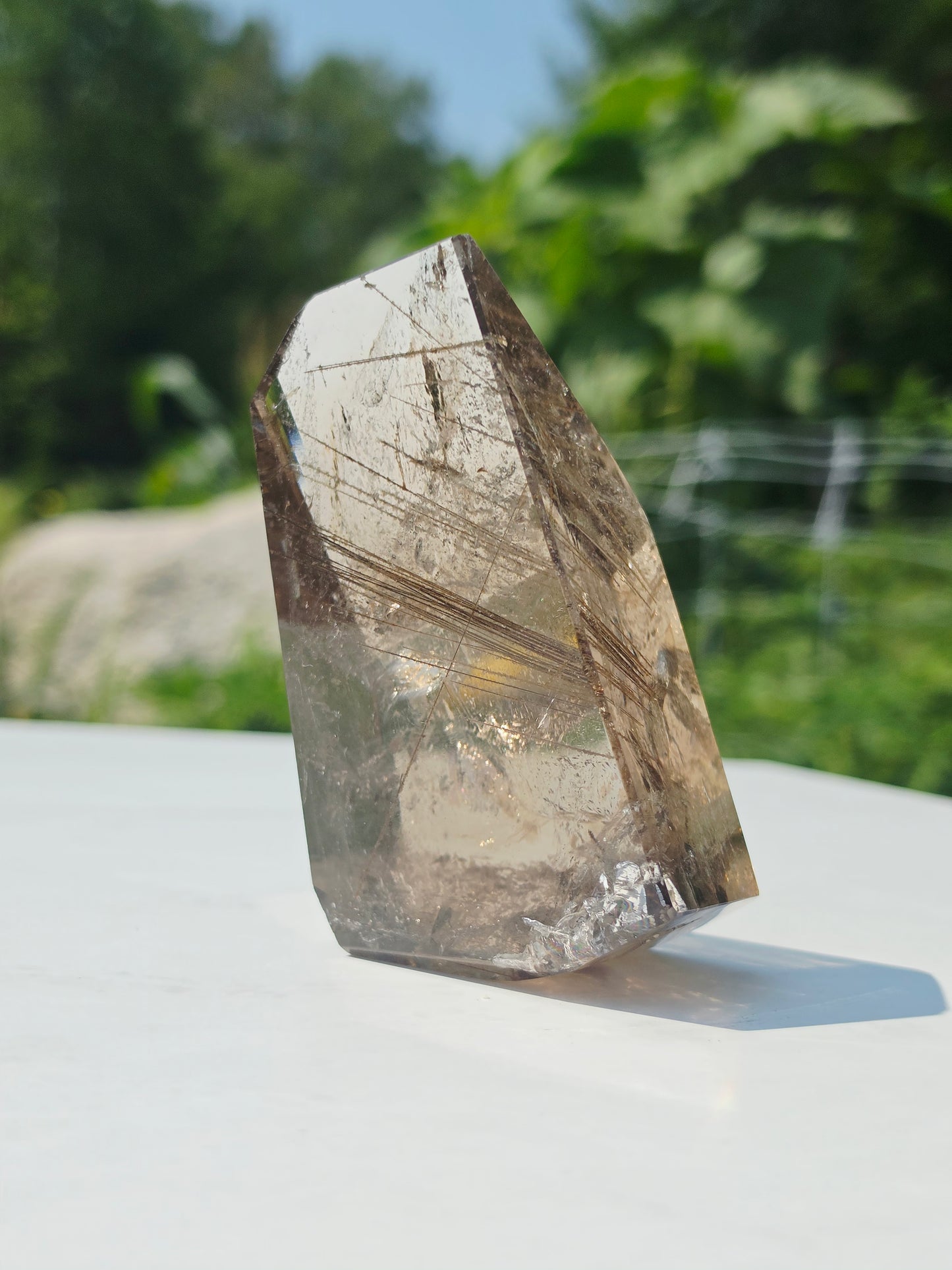 Rutilated Crystal Free-form 340grams Natural Mineral Clear Quartz