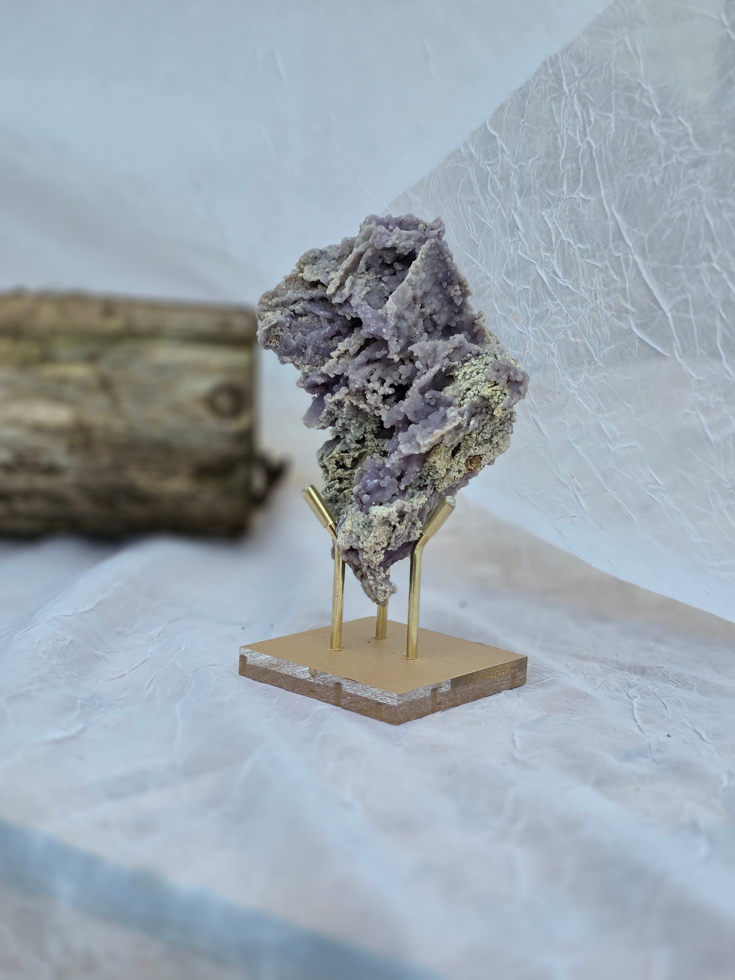 Grape Agate 8 Oz on Stand Specimen