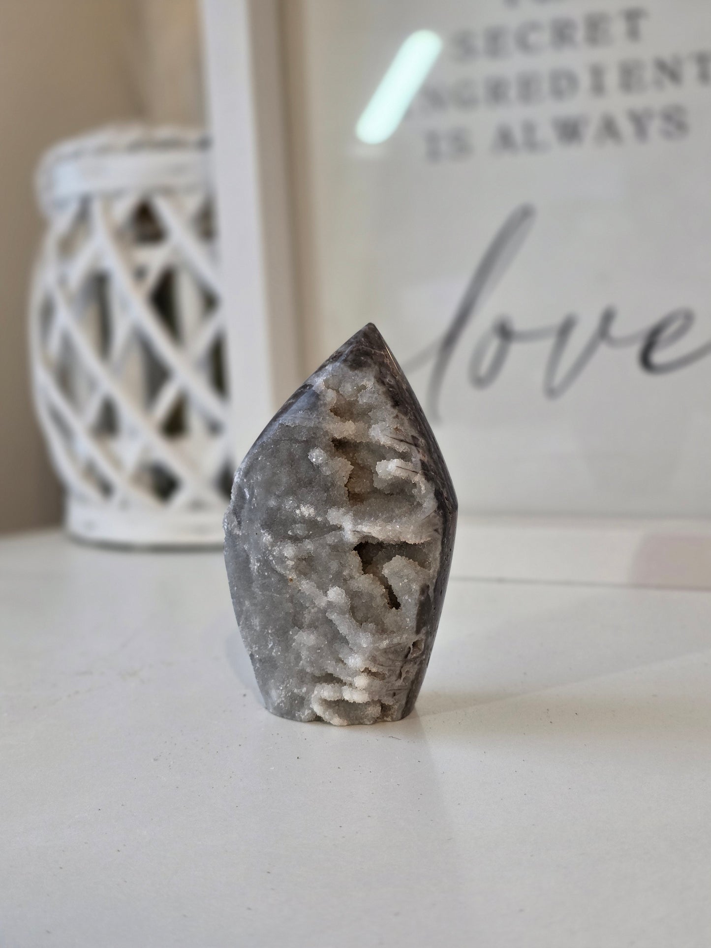 Sphalerite Free-form Tear drop Shape Druzy Carving Specimen