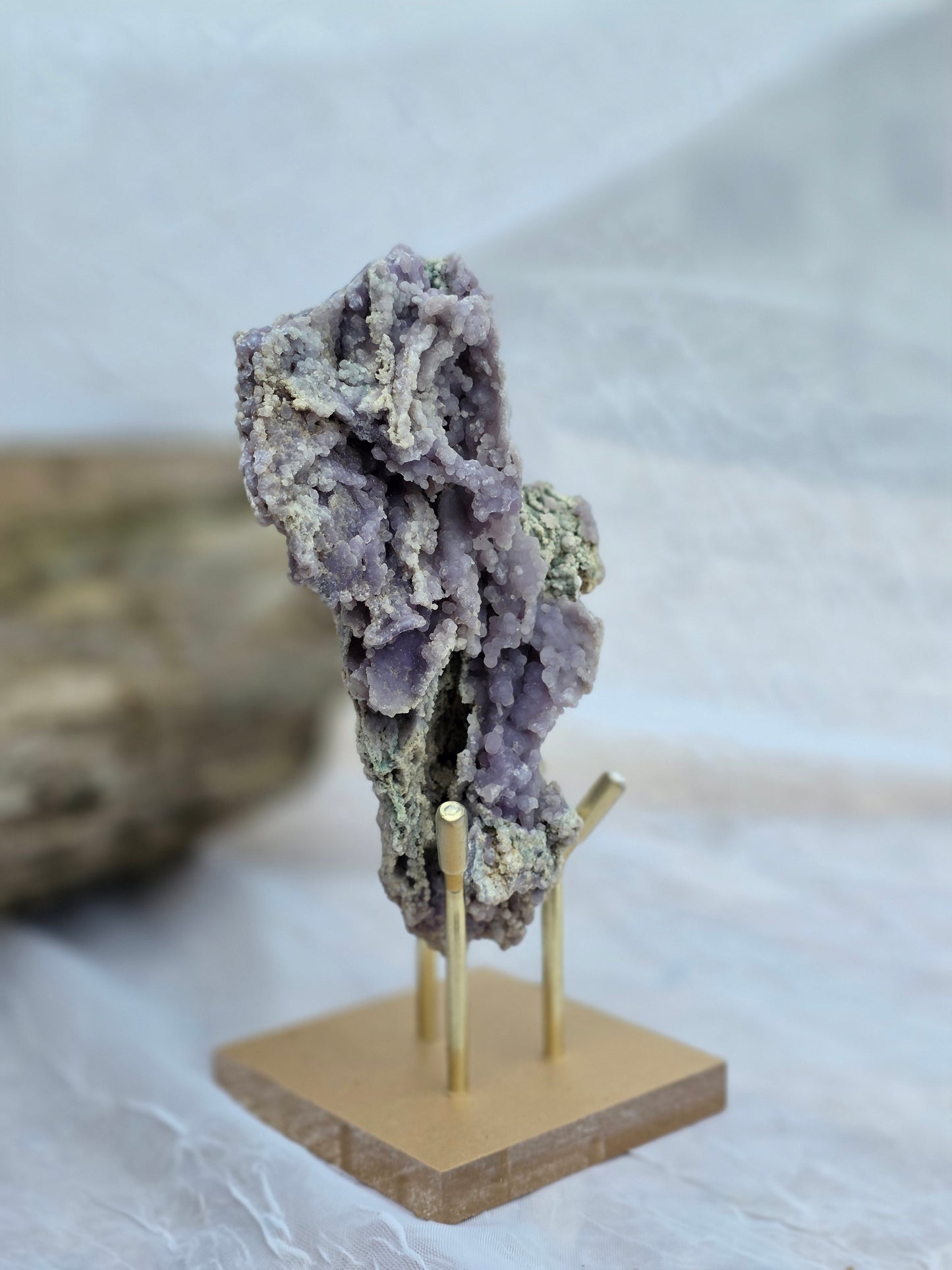 Grape Agate 8 Oz on Stand Specimen