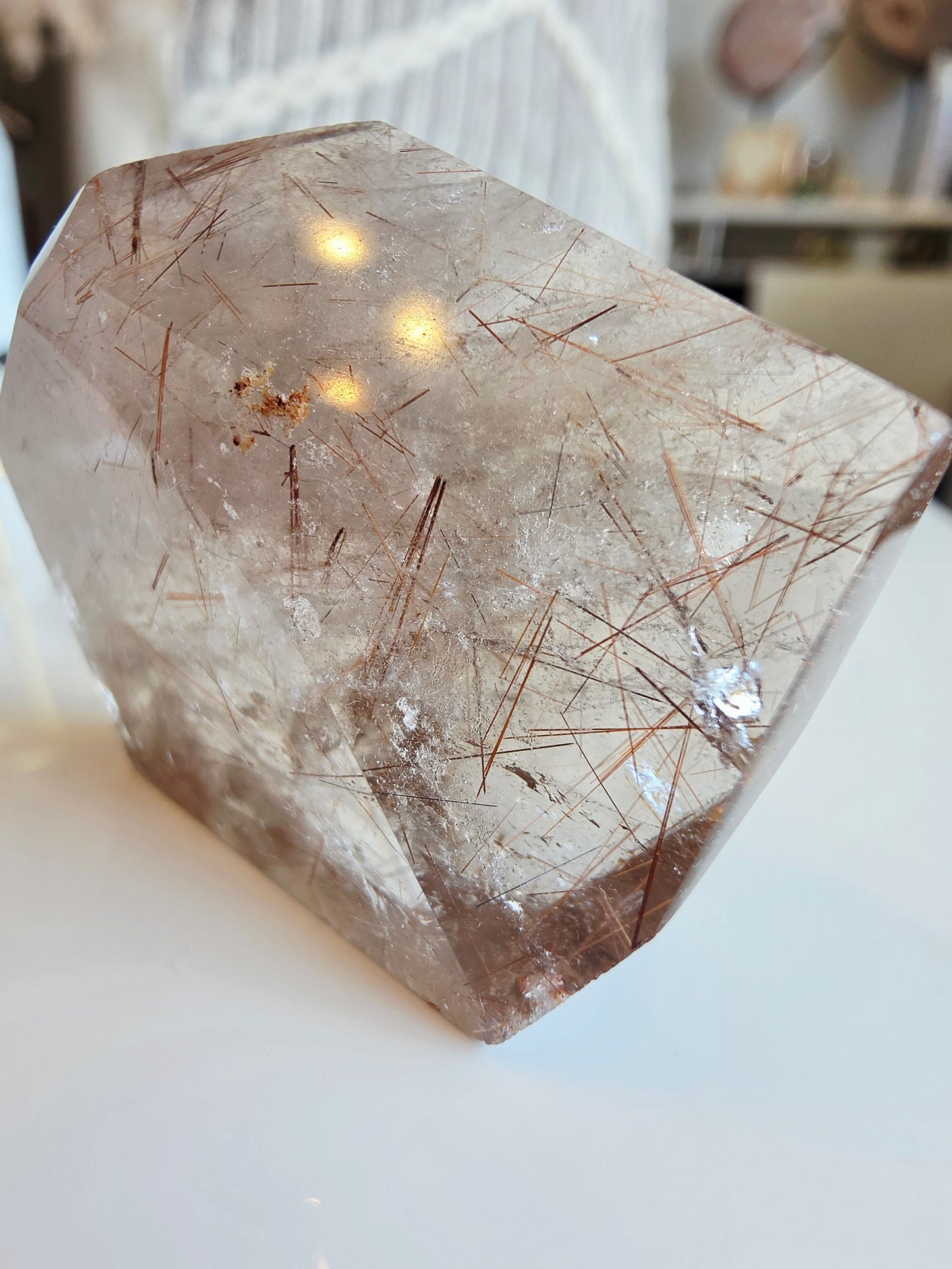 Copper Rutile Free-Form Quartz Palm Size