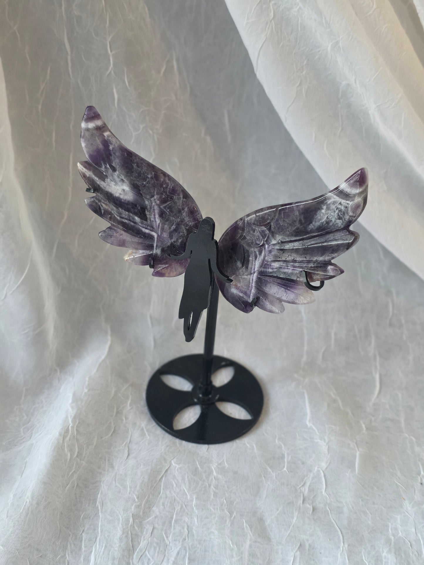 Amethyst Fairy Wing Crystal Carving on Stand