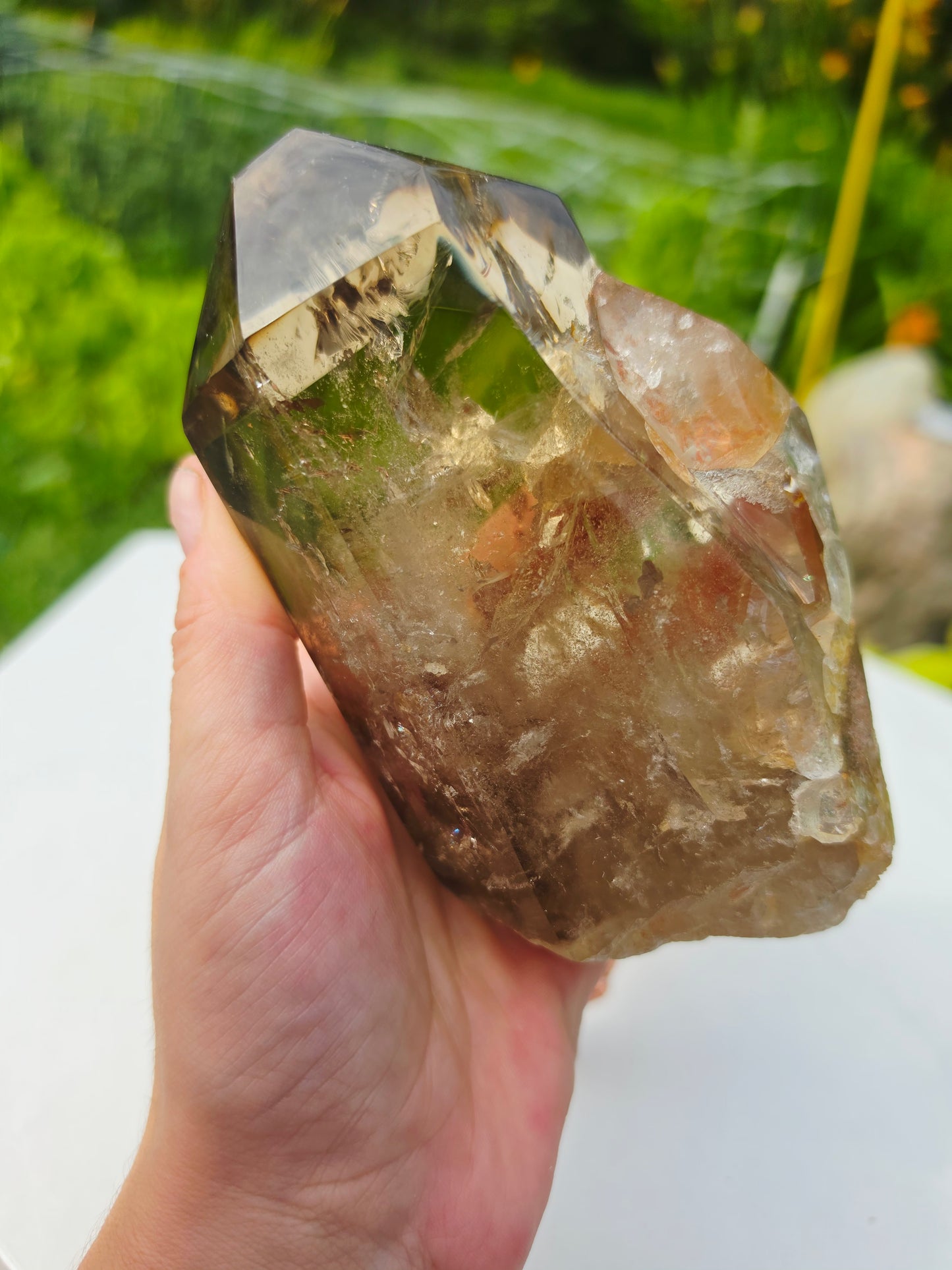Citrine Point Raw Uncut Crystal with Stand High Quality