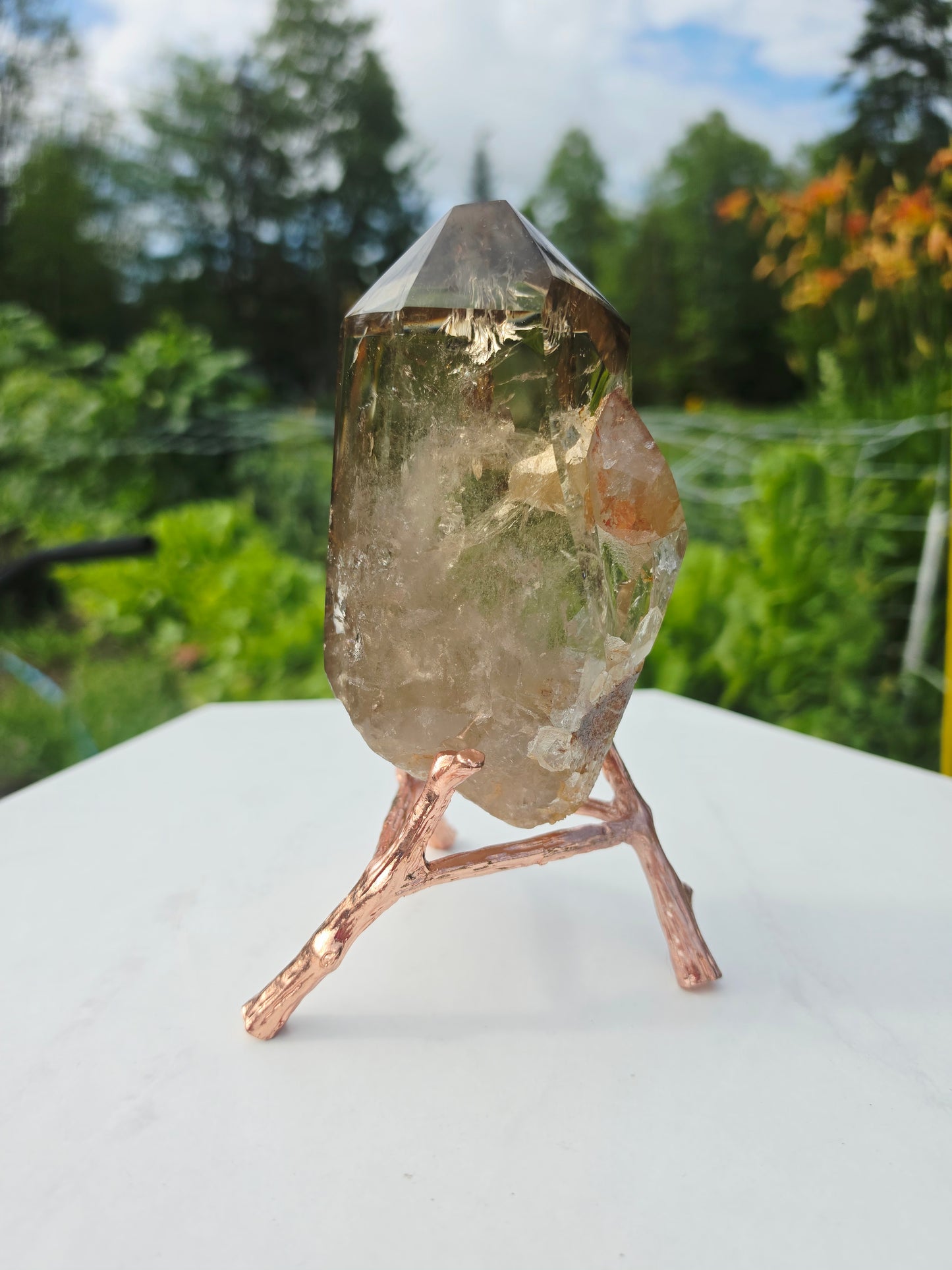 Citrine Point Raw Uncut Crystal with Stand High Quality