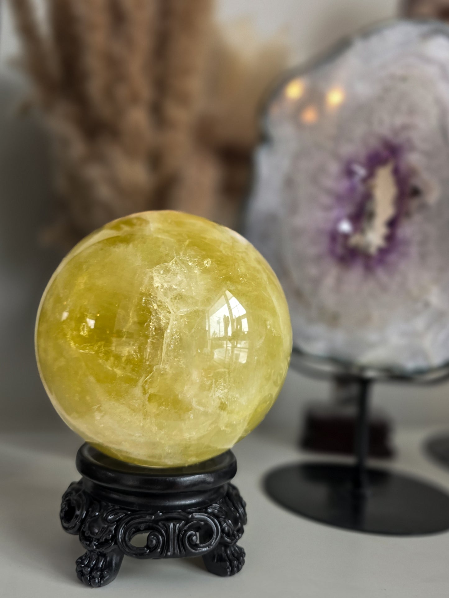 Citrine Sphere with stand 4,11 kilo Crystal Quartz