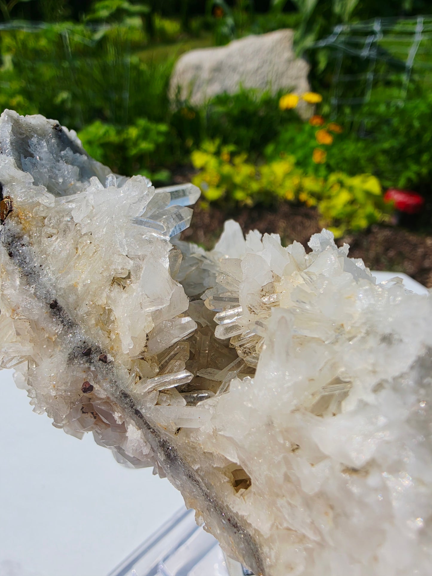 Clear Quartz Cluster 1.79lbs With Stand Crystal Raw Unpolished Natural Mineral