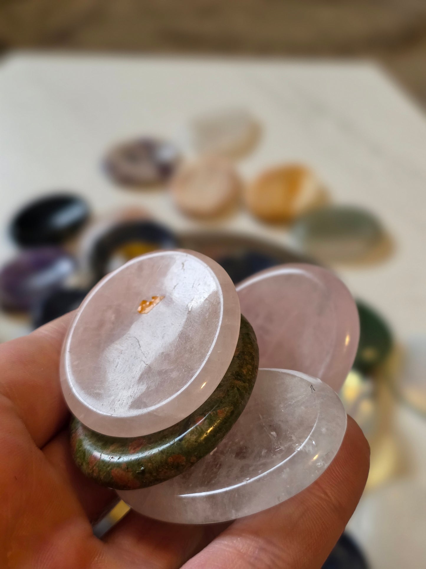 Palmstone Mix Mineral- 1 bag 10 Polished Stone randomly prepare 3-4cm