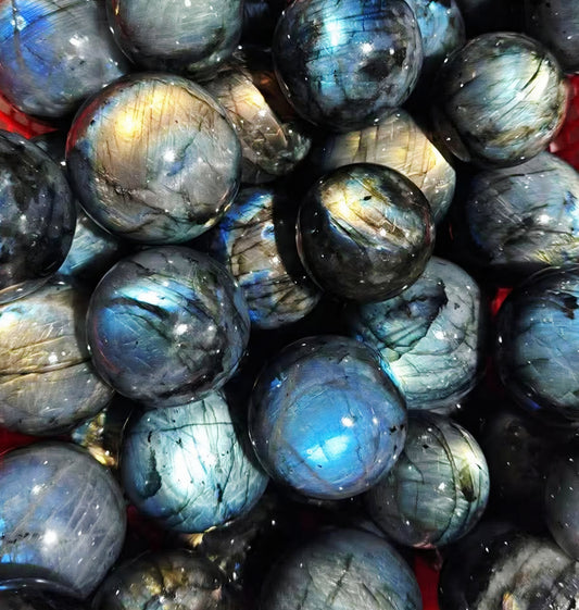 Labradorite Sphere 1kg Blue Golden High Flash Bulk Wholesale