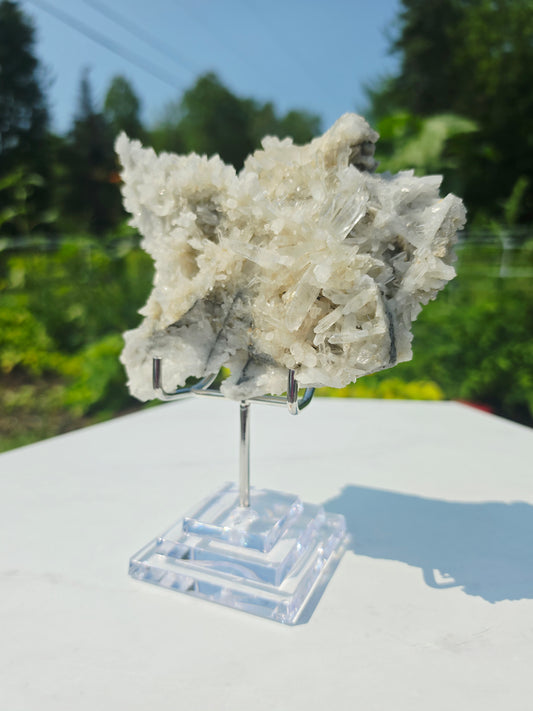 Clear Quartz Cluster 1.79lbs With Stand Crystal Raw Unpolished Natural Mineral