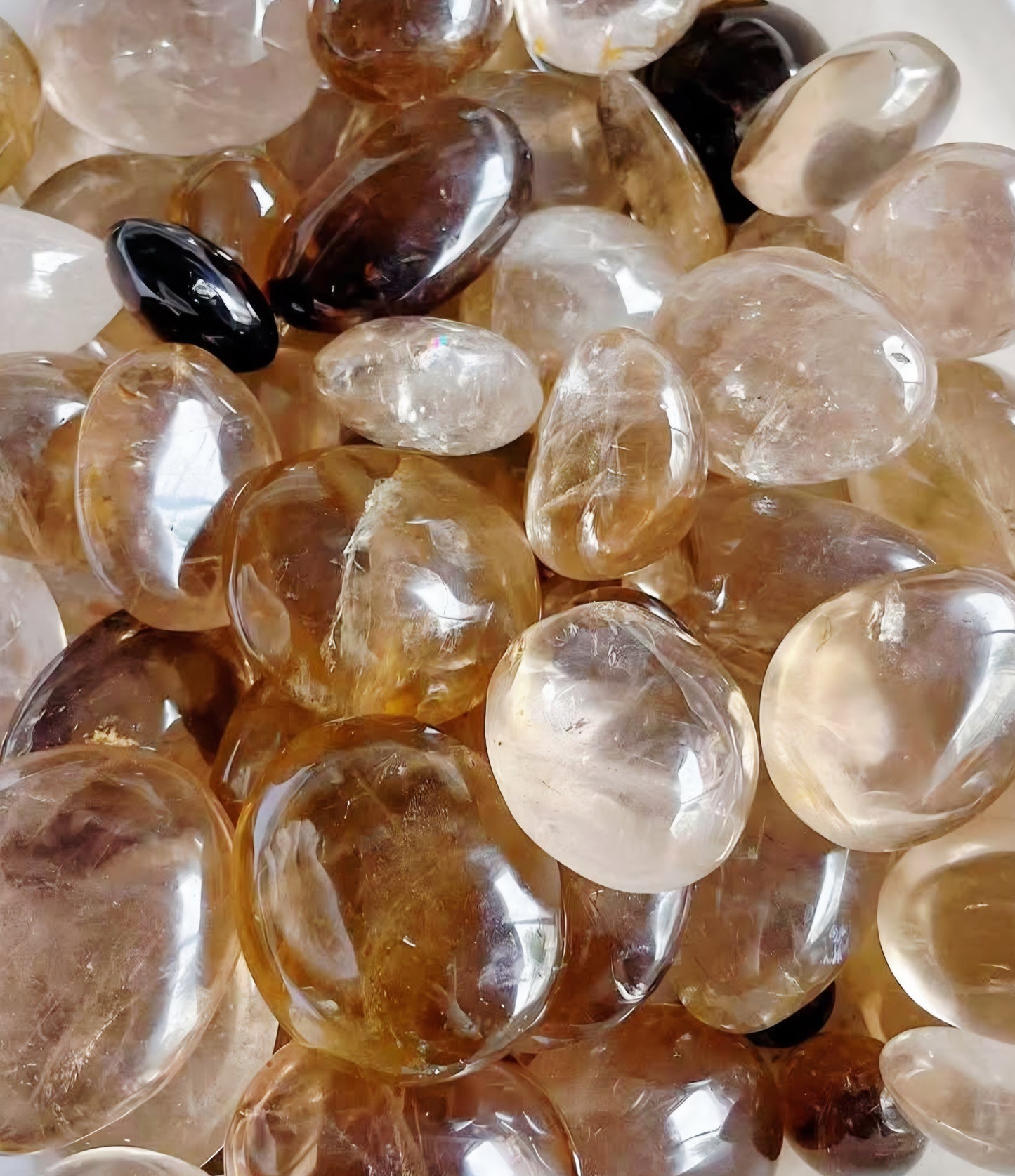 Smokey Clear Quartz Palmstone Carving 1kg 10-12 pieces