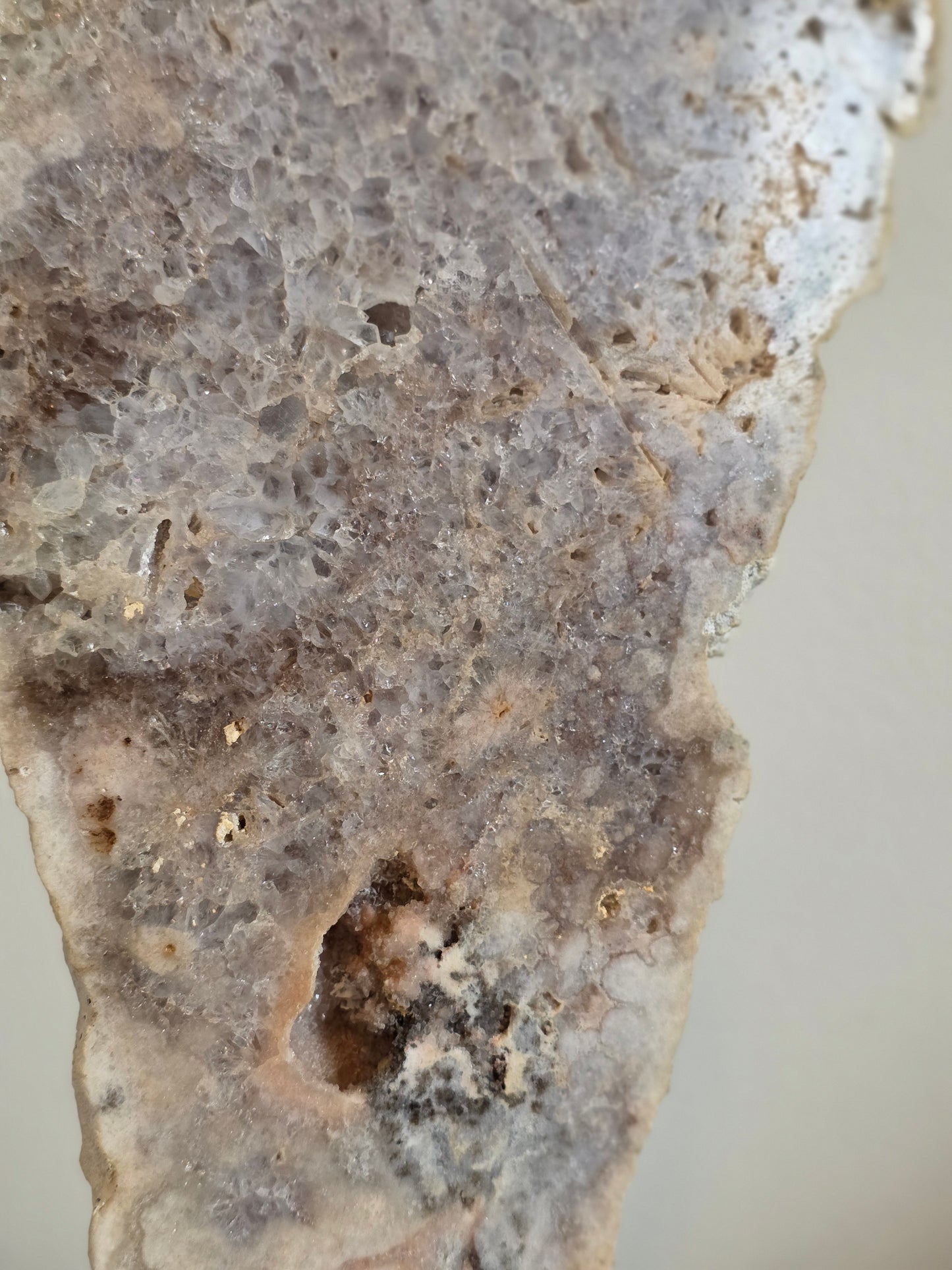 Pink Amethyst Druzy Slice 4.08lbs on Stand - Crystal Free-form Polished