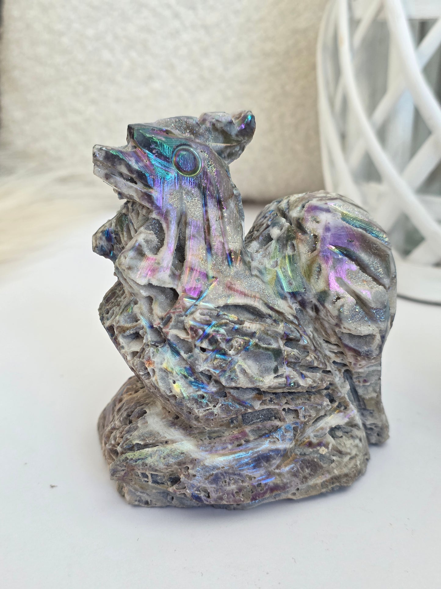 Aura Rooster Crystal Carving