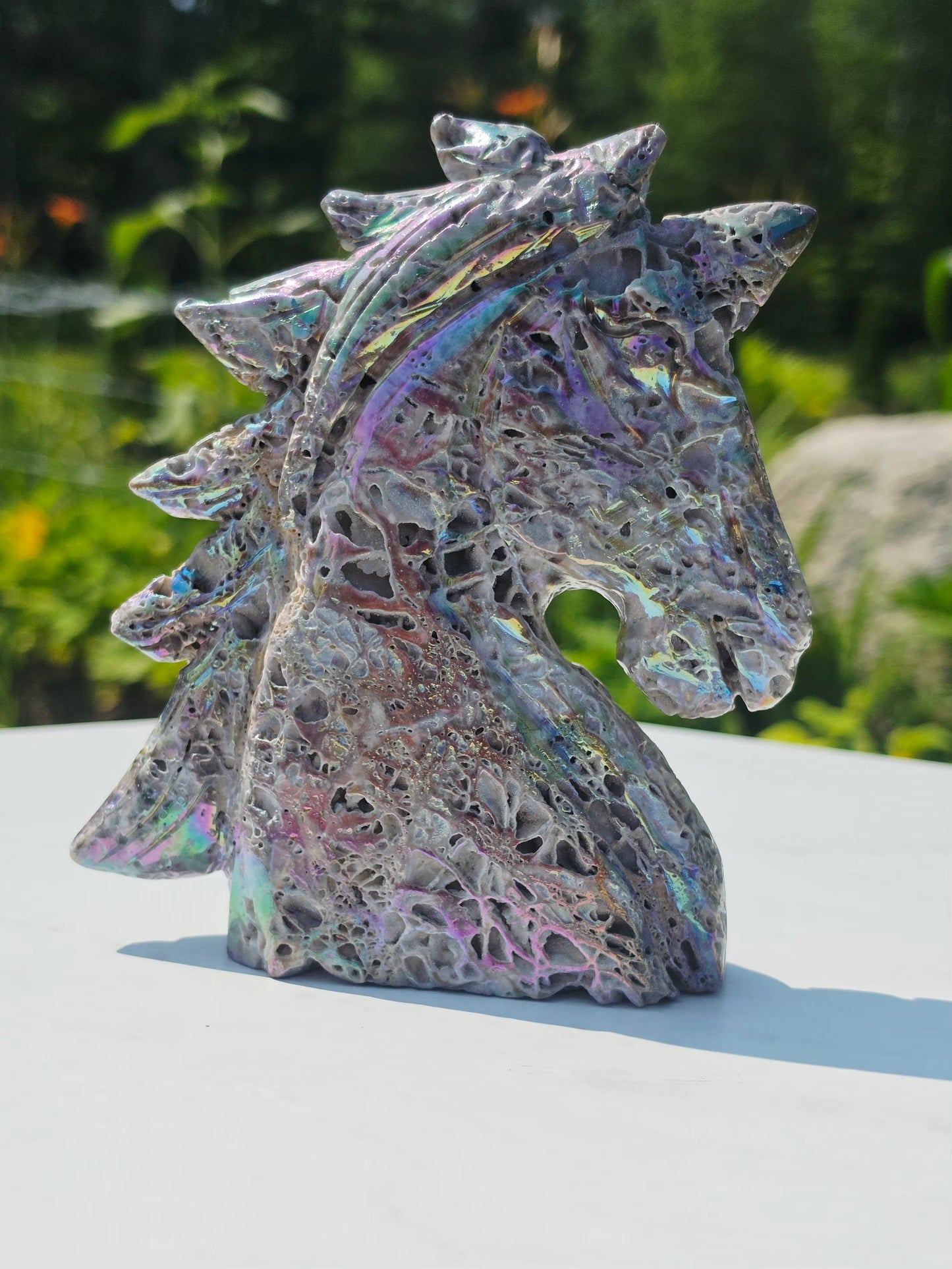 Aura Sphalerite unicorn carving 680grams Crystal Mineral