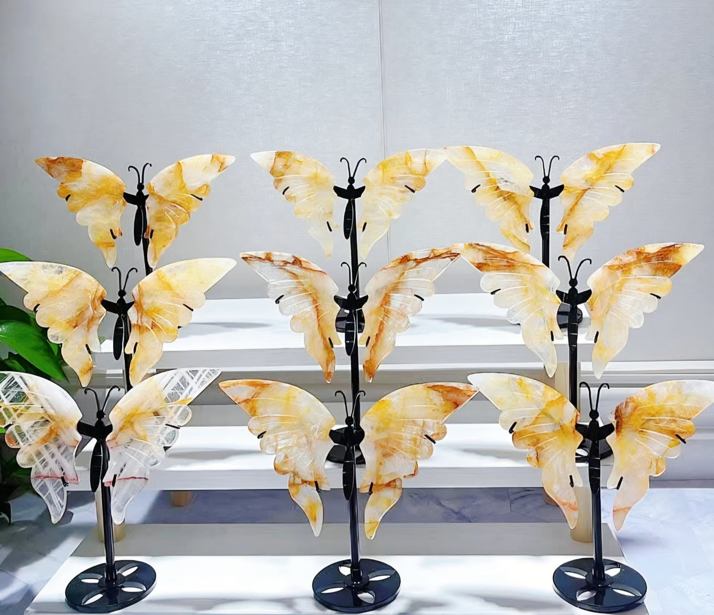 Butterfly Wings 10 Set including Stand - Mix Material Randomly Selected Bulk Wholesale